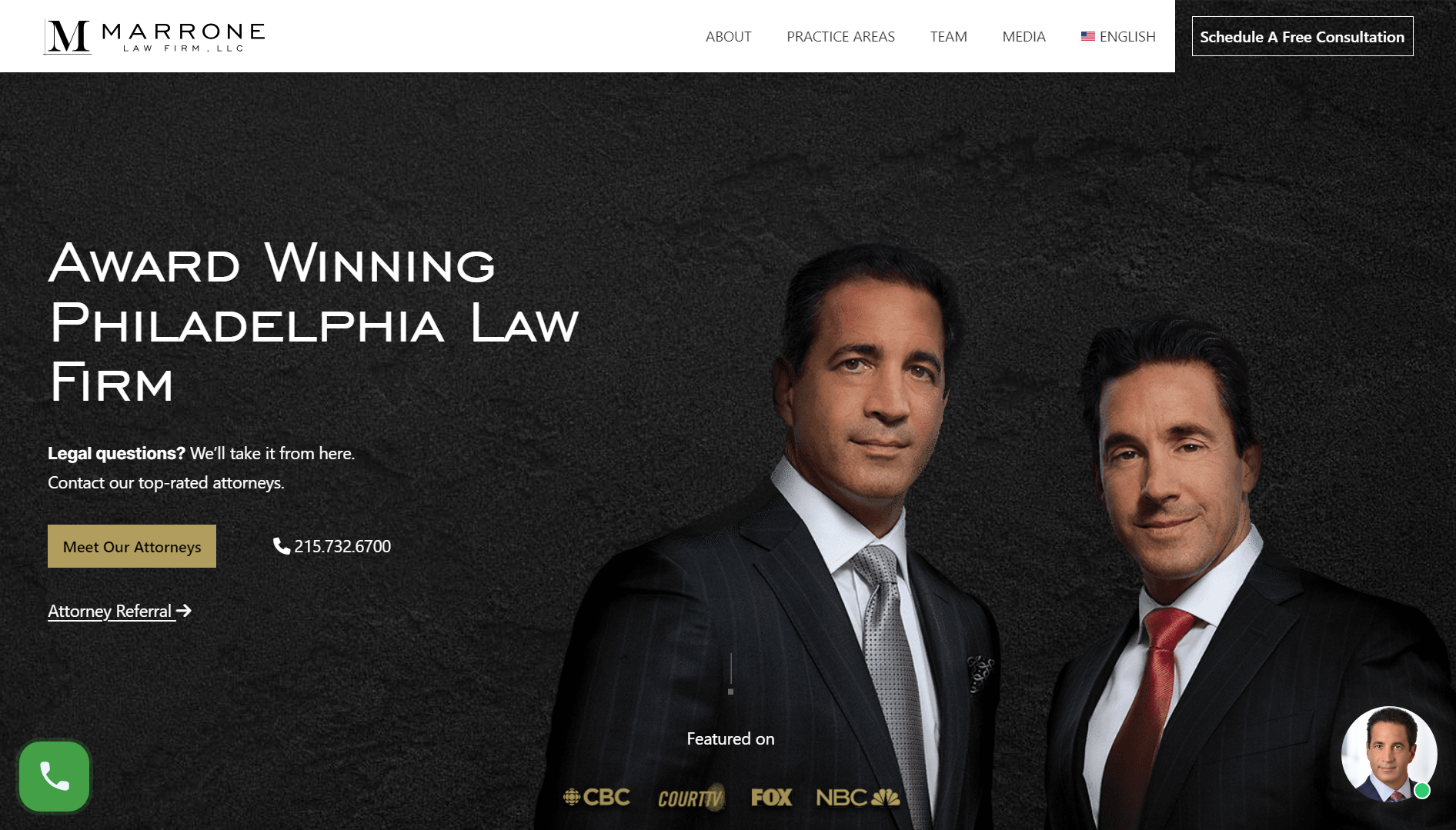 Site Web du cabinet d'avocats Marrone LLC