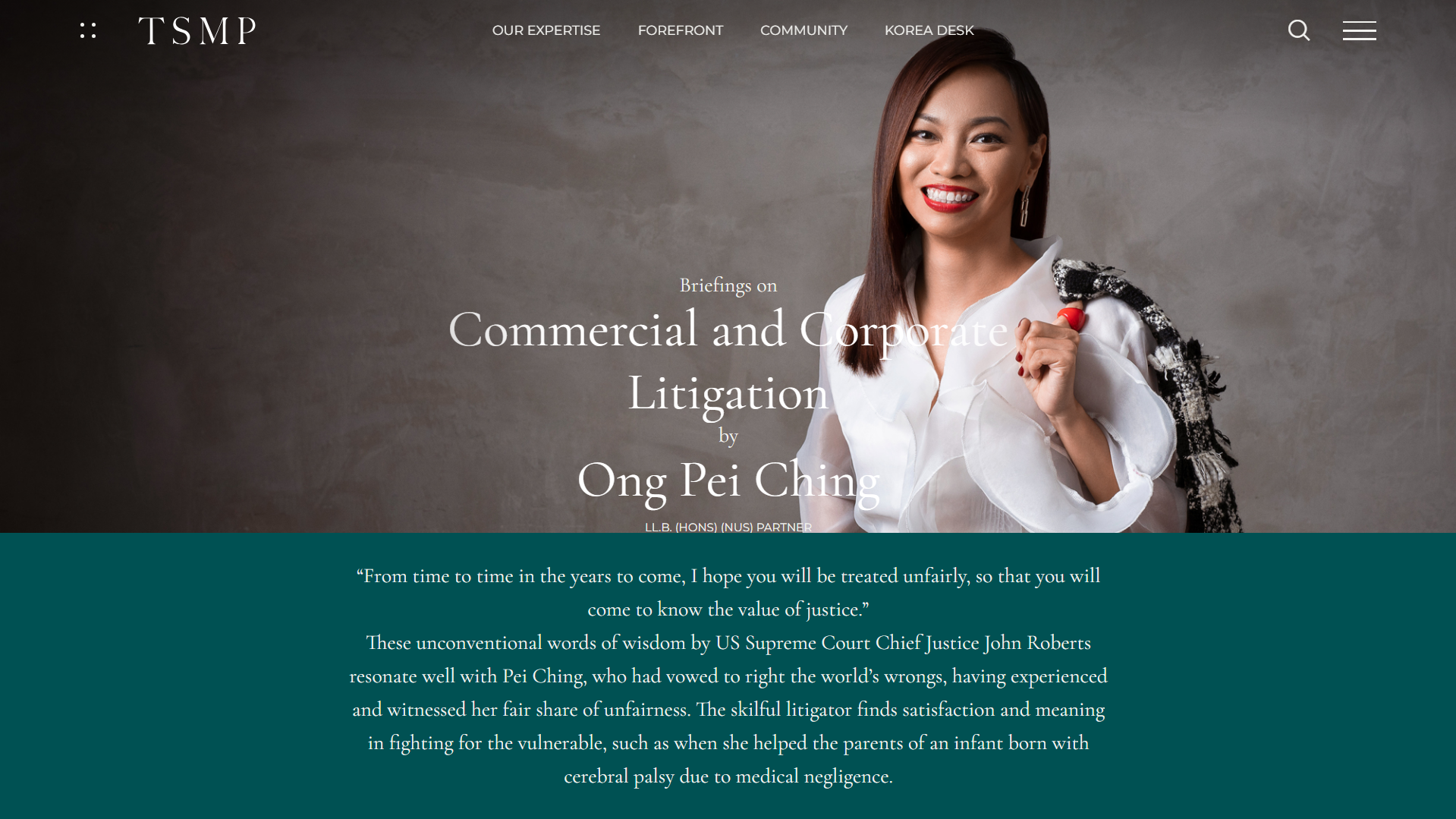 Site Web de la société d'avocats TSMP