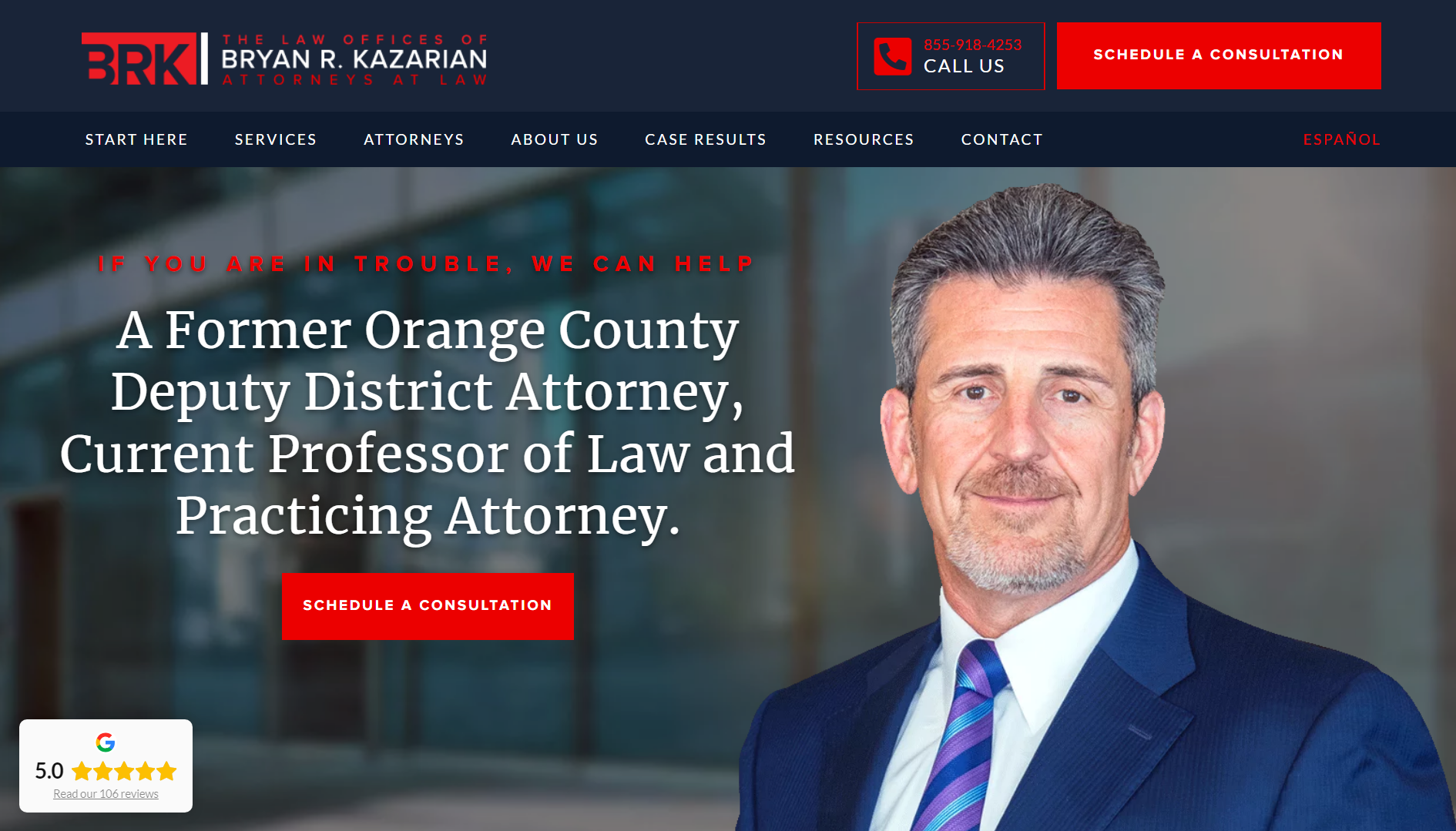 Site Web du cabinet d'avocats Bryan R. Kazarian