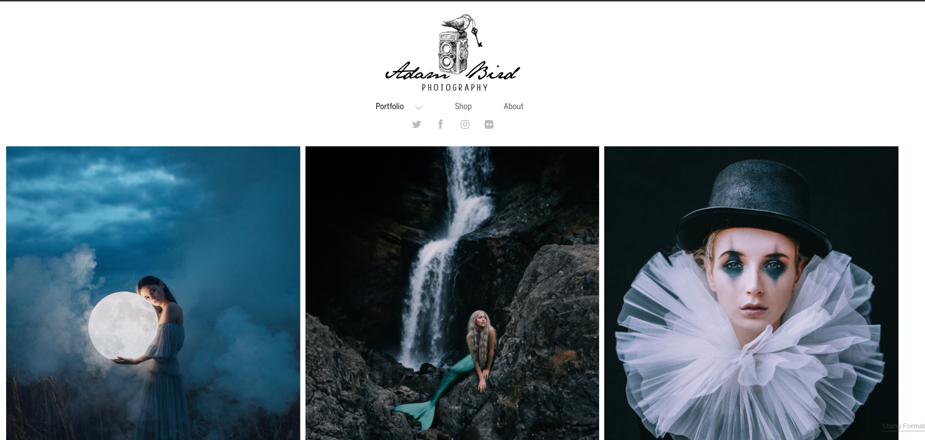 Adam Bird Photography Website Example