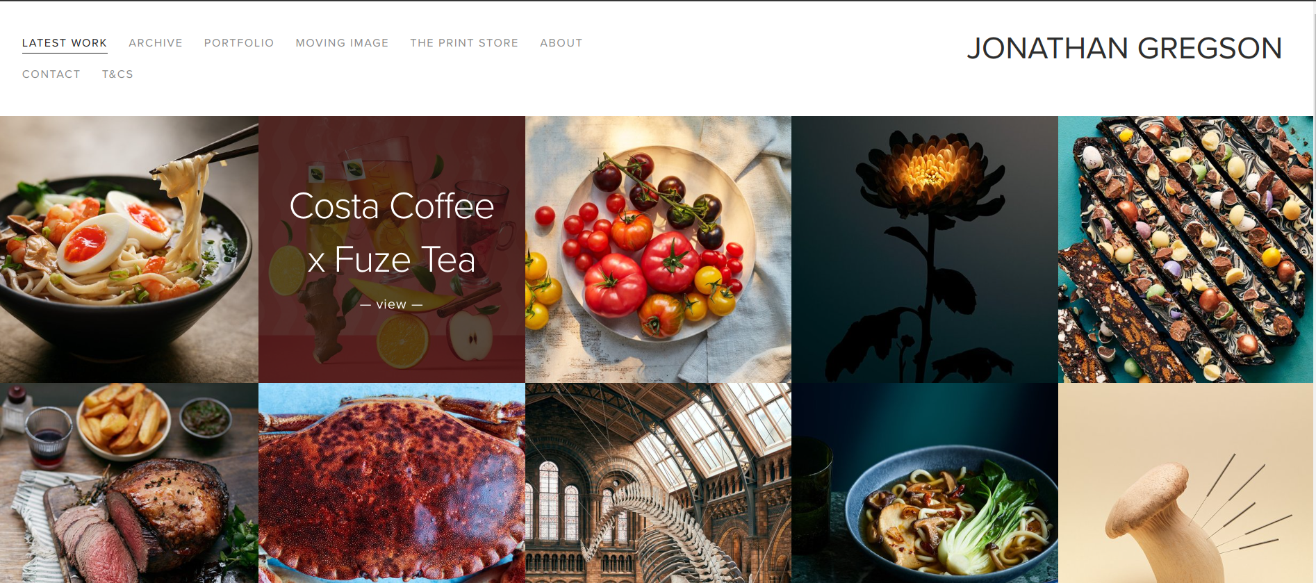 Jonathan Gregson Photography Website Example