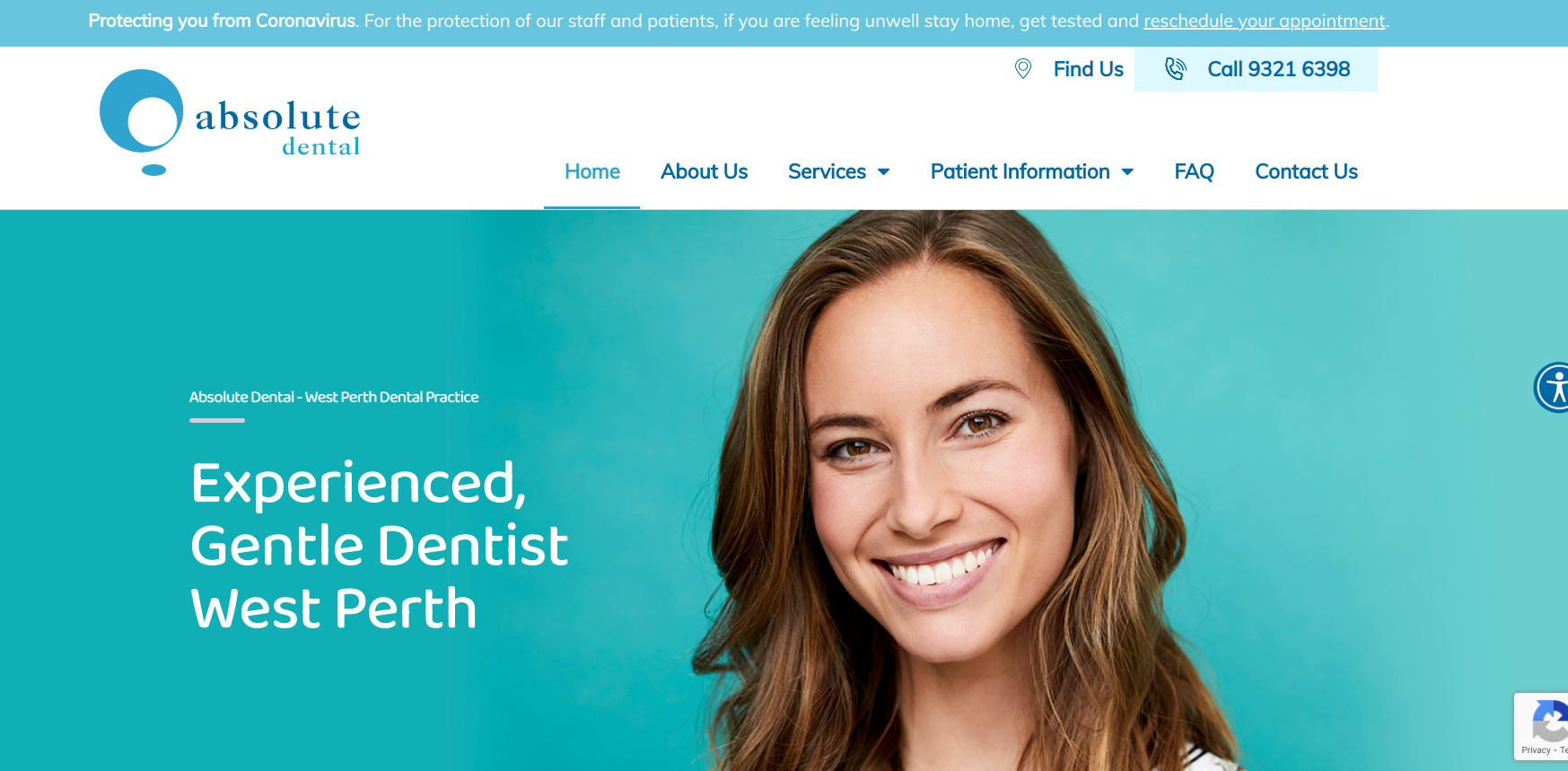 Absolute Dental Medical Website Example