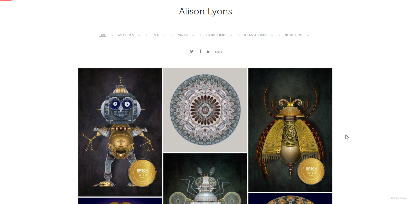 Alison Lyons Artist Website Example