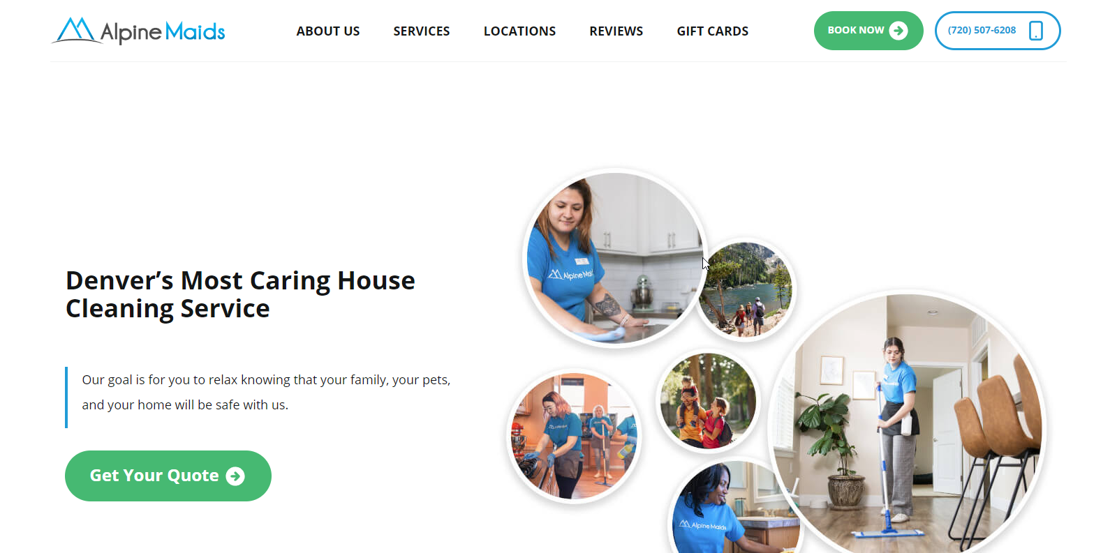 Alpine Maids Cleaning Service Website Example