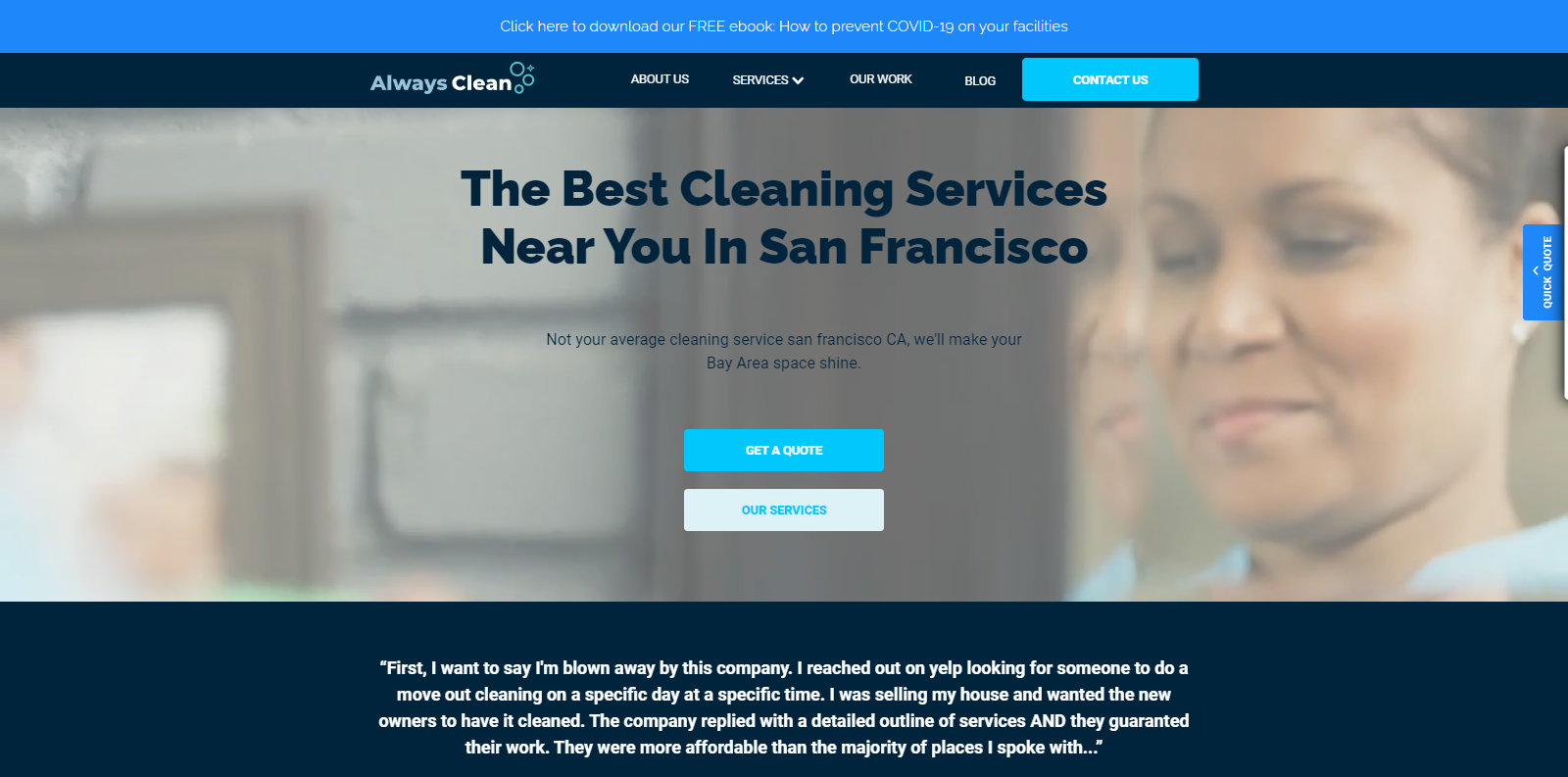 Always Clean Cleaning Service Website Example