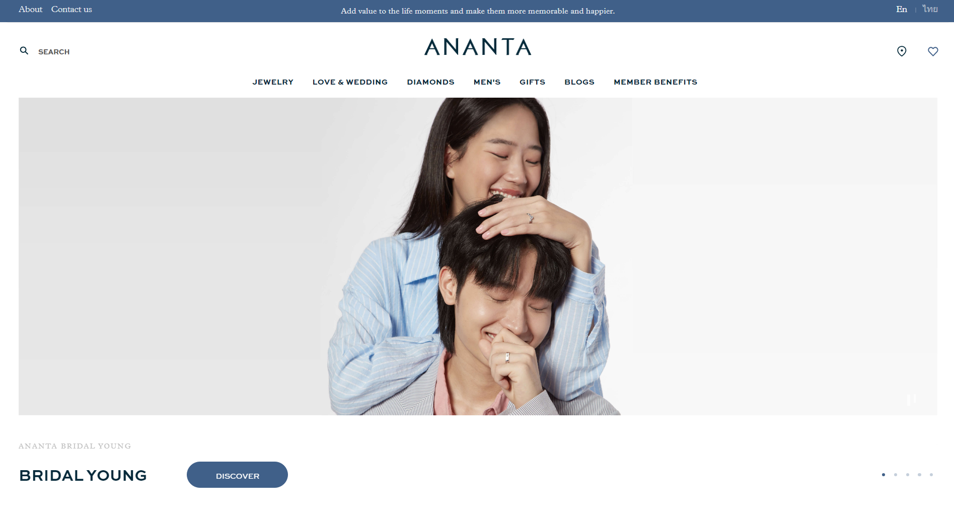 Ananta Jewelry Website Example