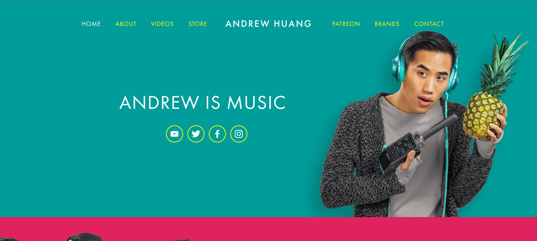 Andrew Huang Musician Website Examples