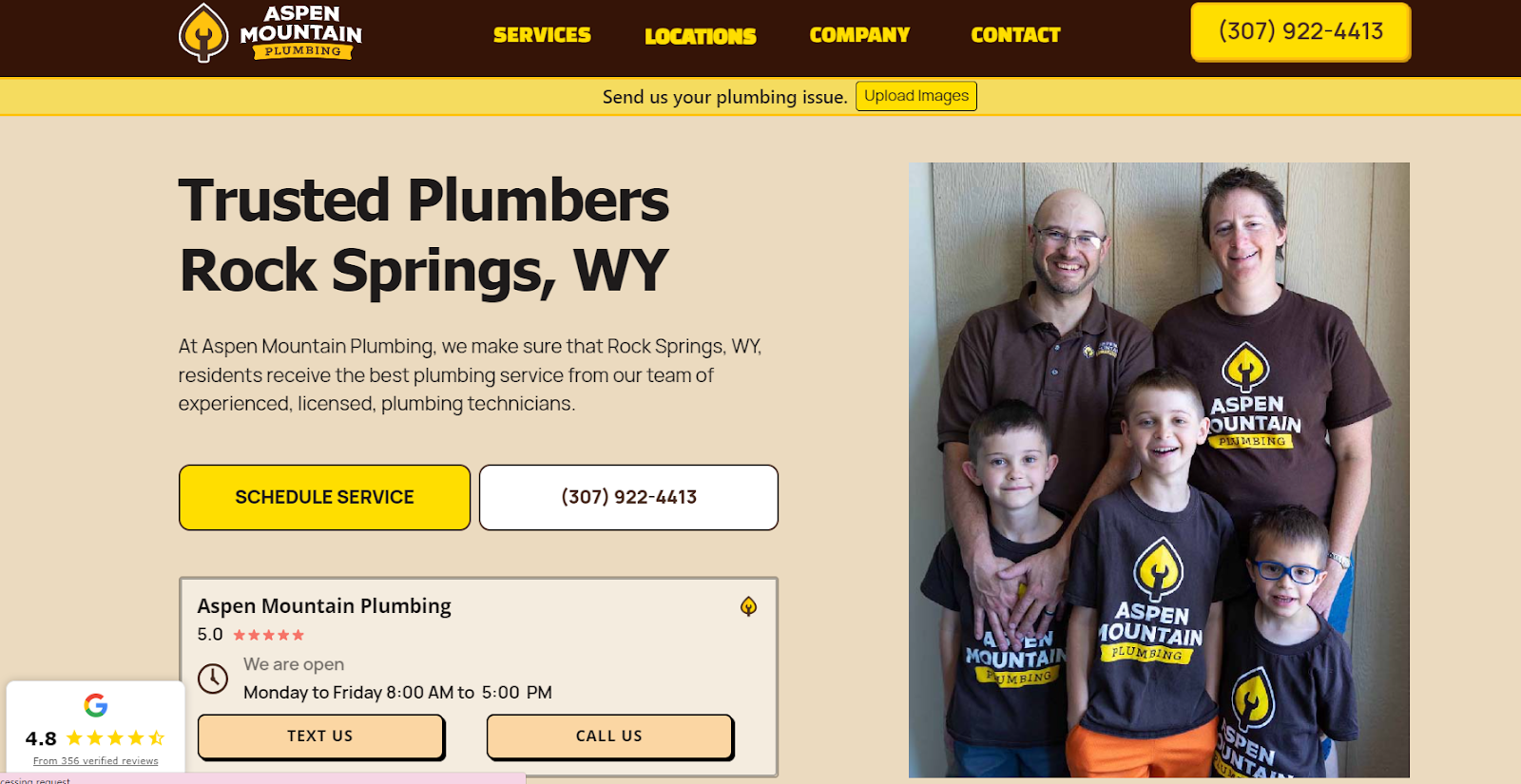 Aspen Mountain Plumbing Website Example