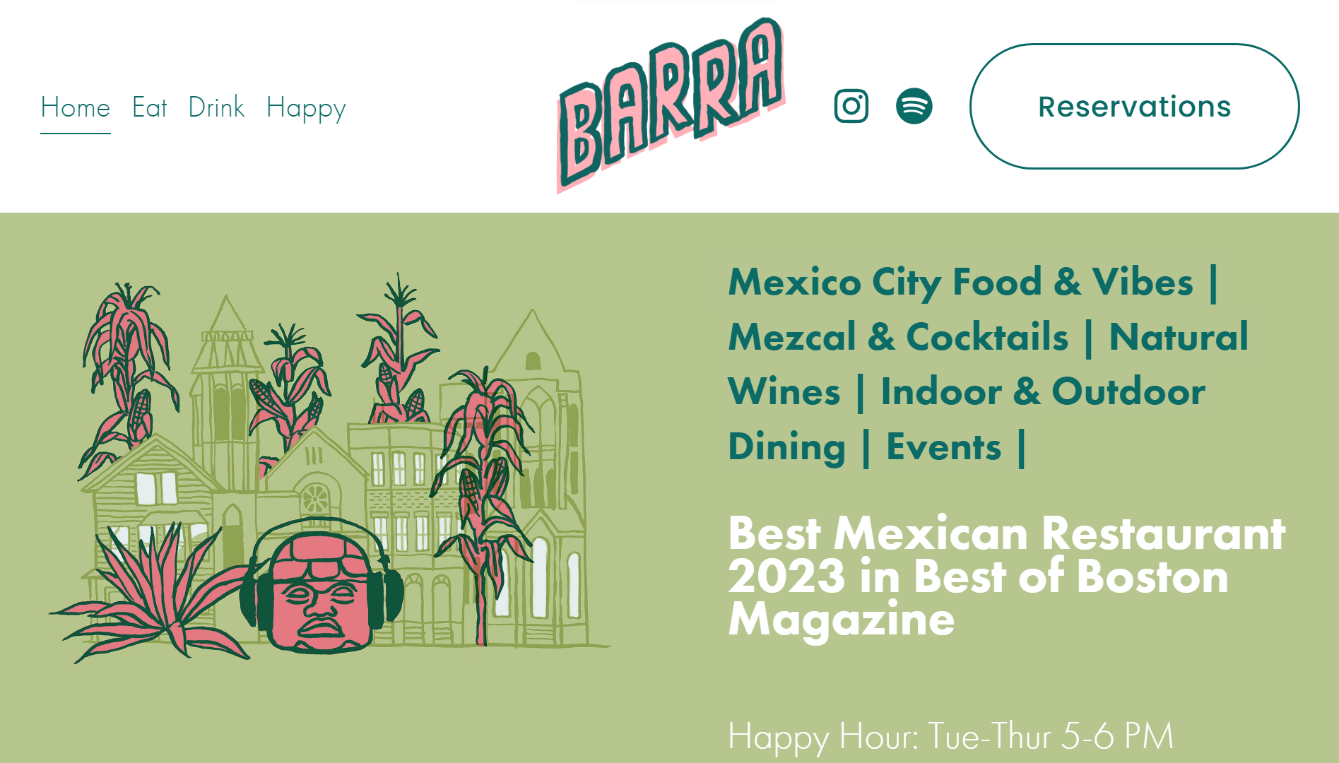 Barra Restaurant Website Example