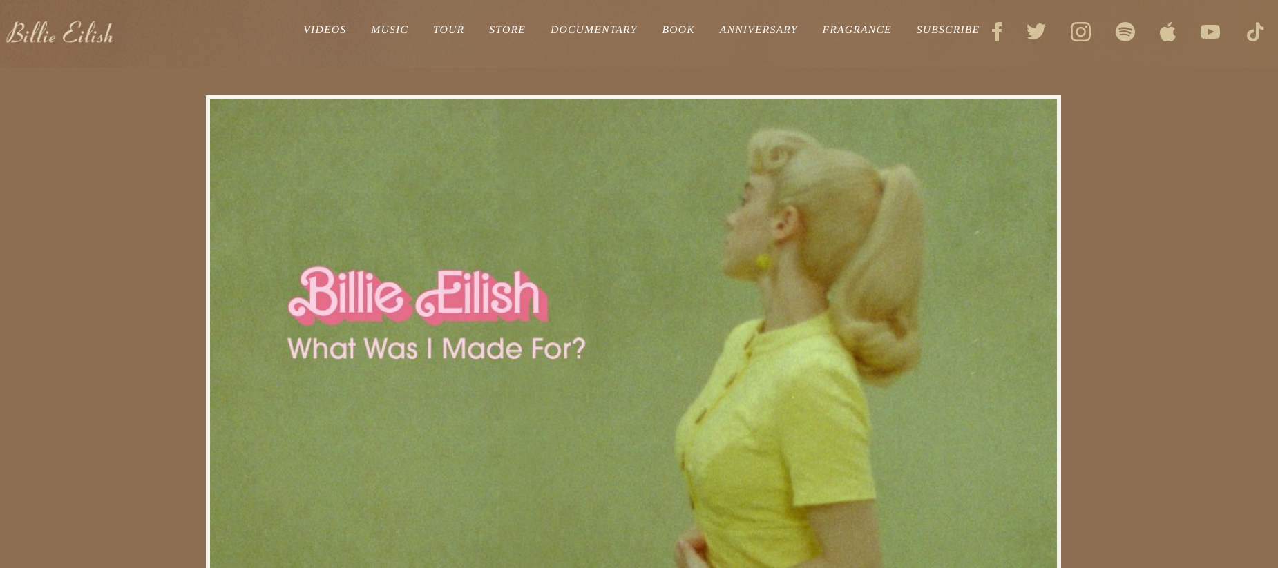 Billie Eilish Musician Website Examples