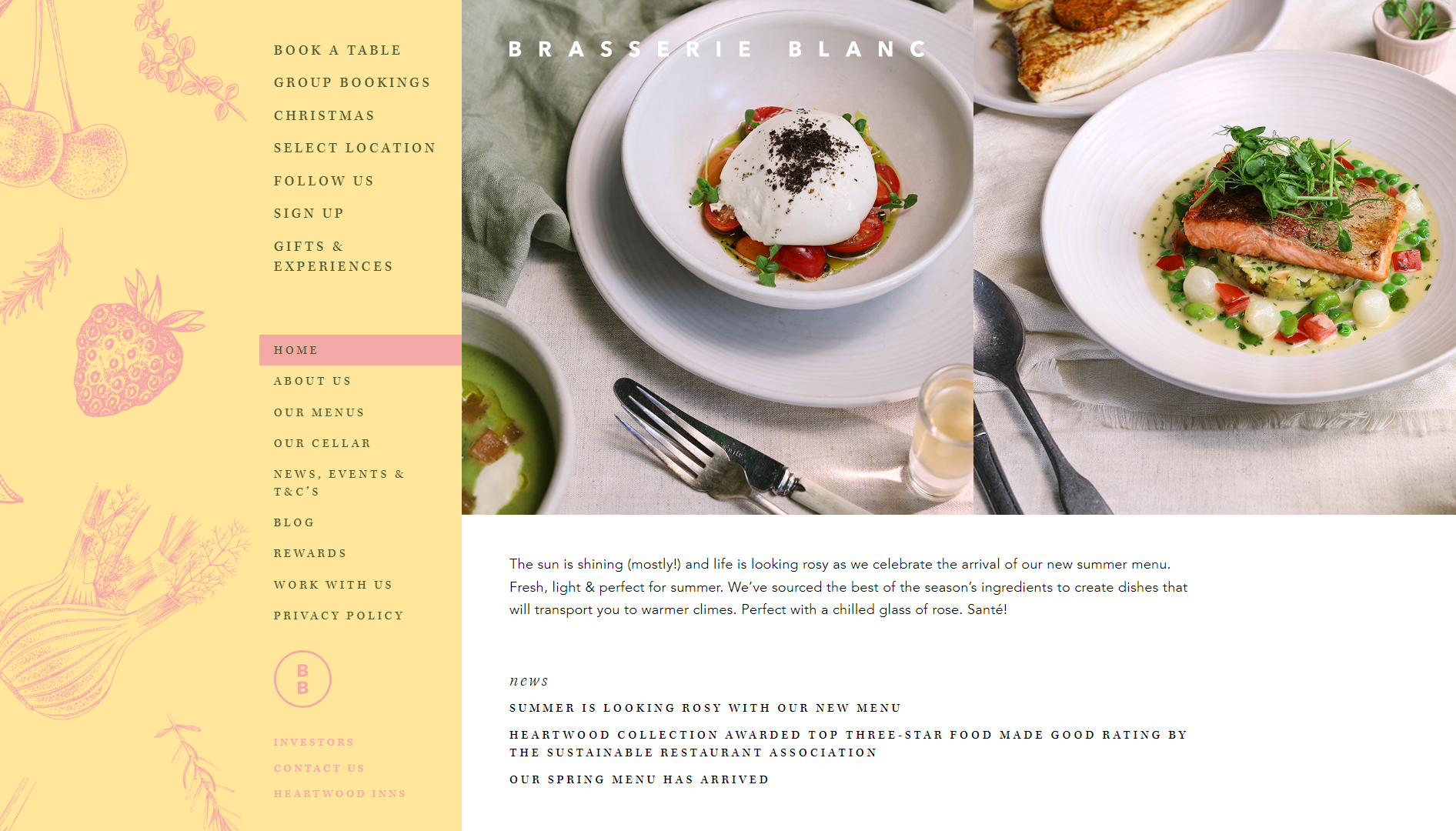 Brasserie Blanc Restaurant Website Example