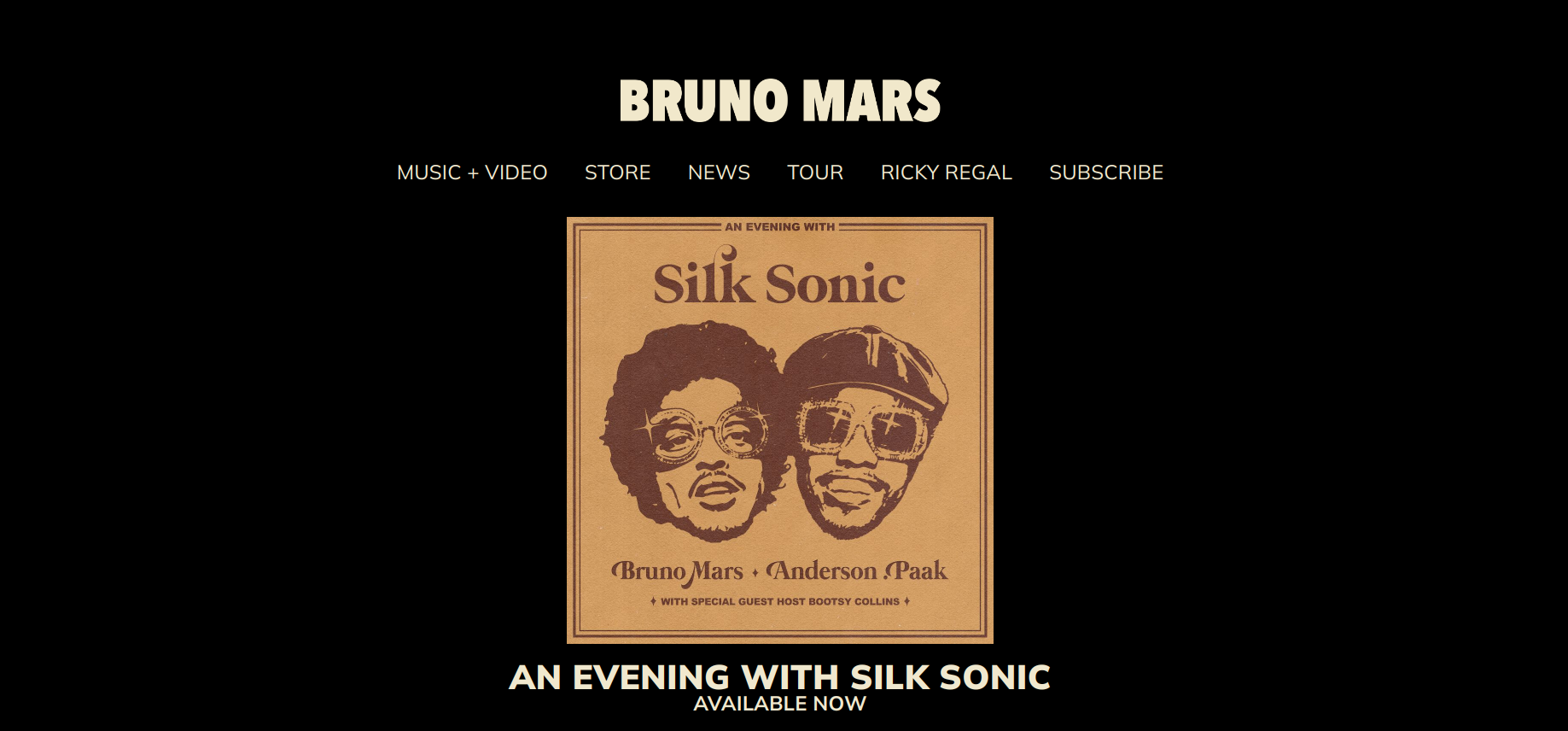 Bruno Mars Musician Website Examples