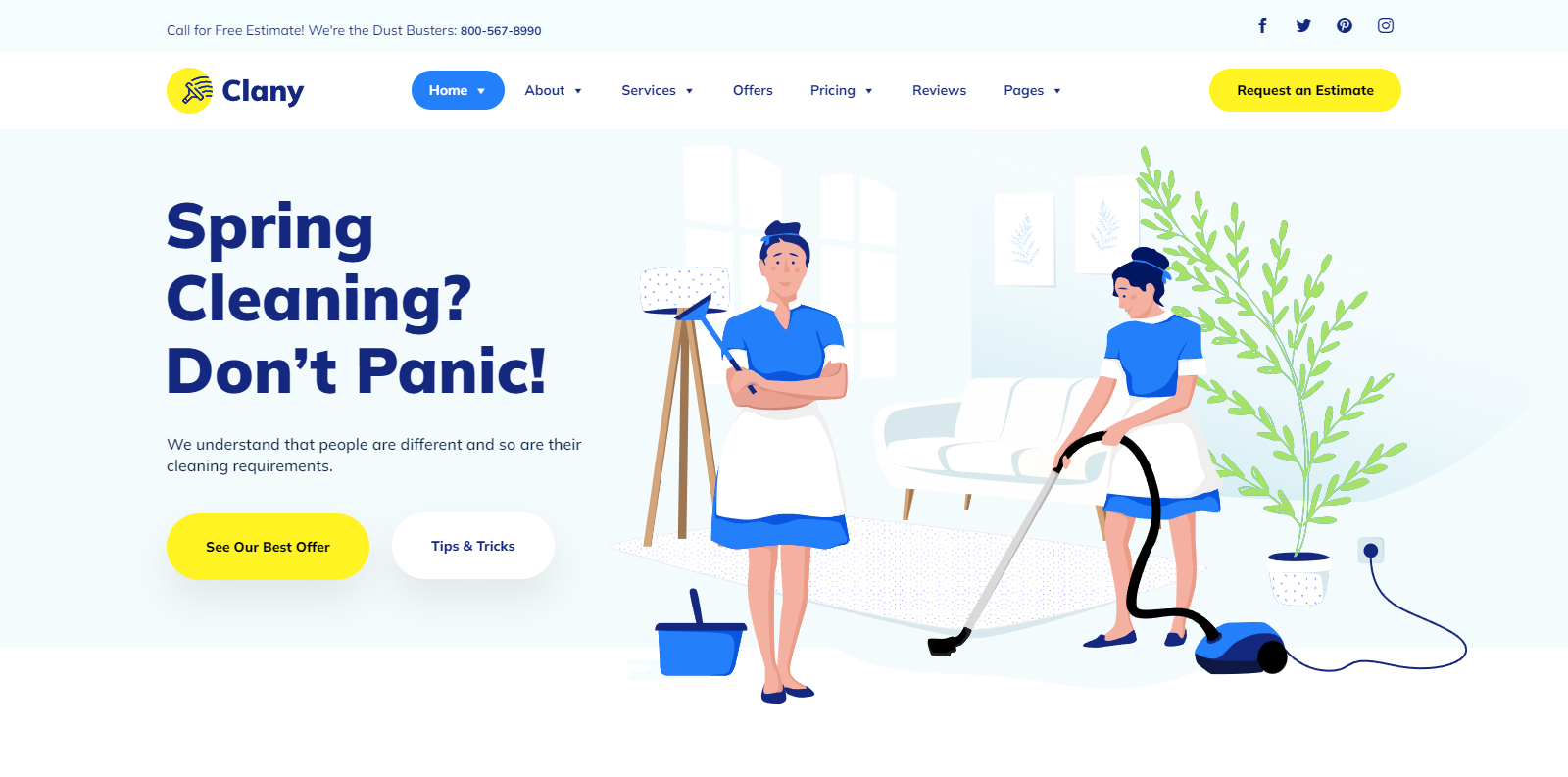 Clany Cleaning Service Website Example