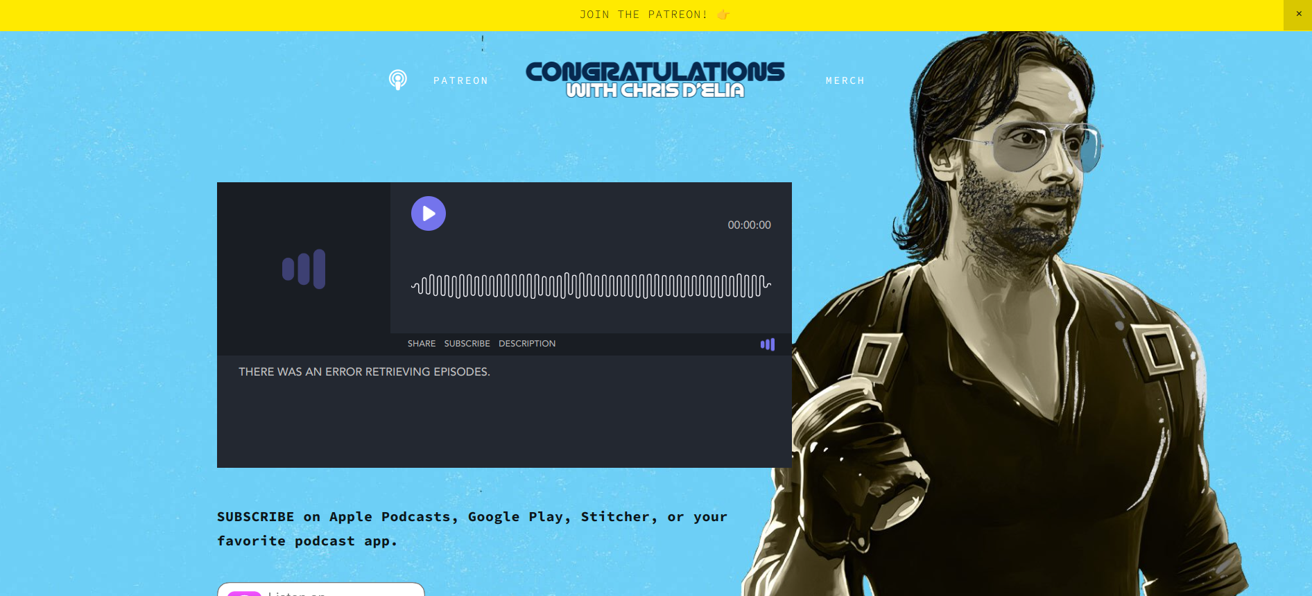 Congratulations with Chris D'Elia Podcast Website Example