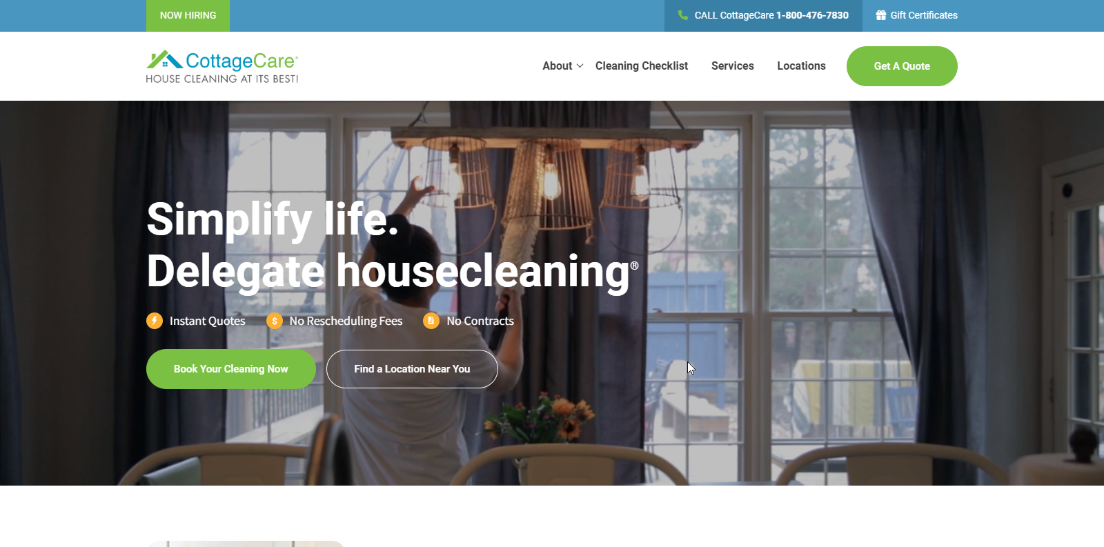 CottageCare Cleaning Service Website Example