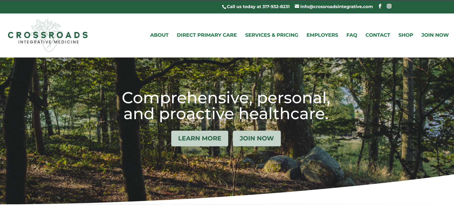 Crossroads Integrative Medicine Medical Website Example