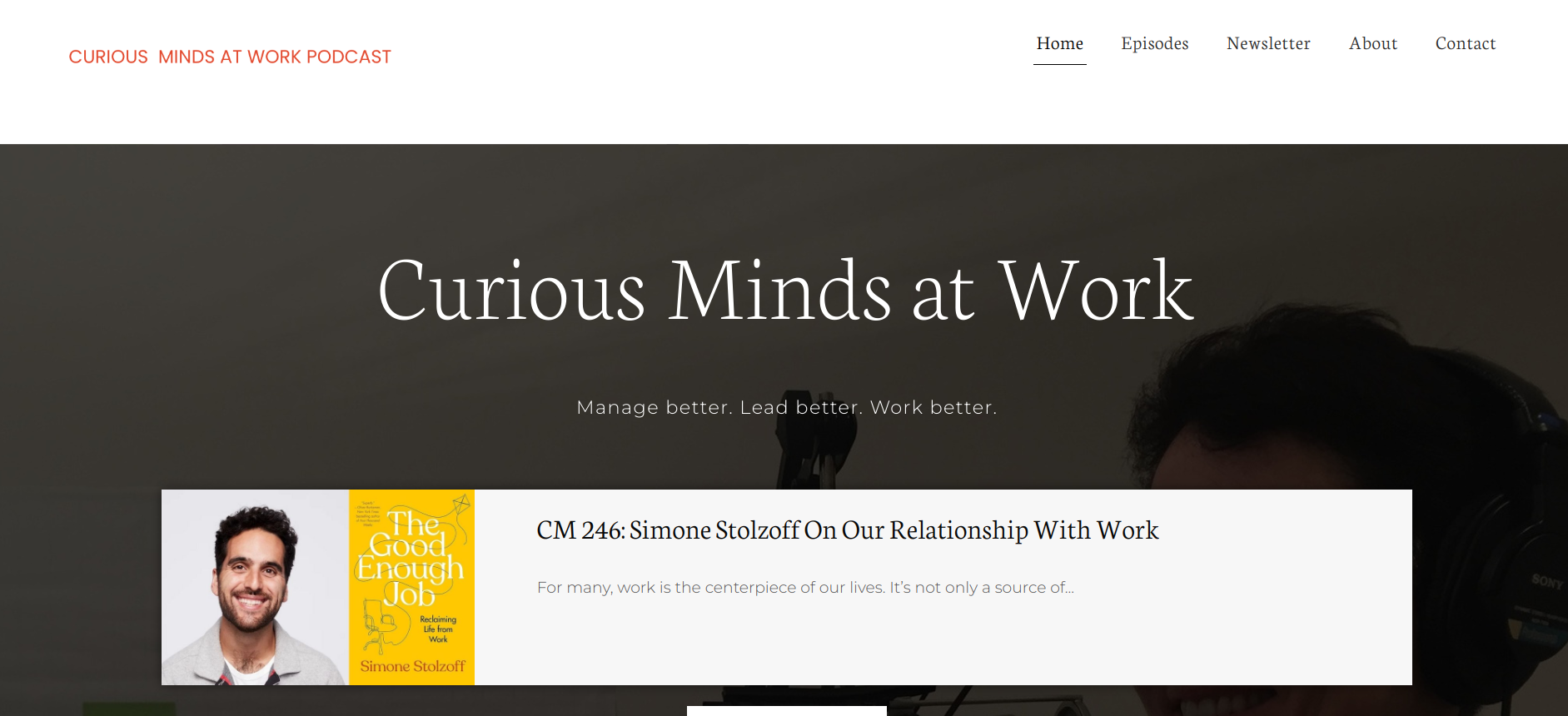 Curious Minds at Work Podcast Website Example