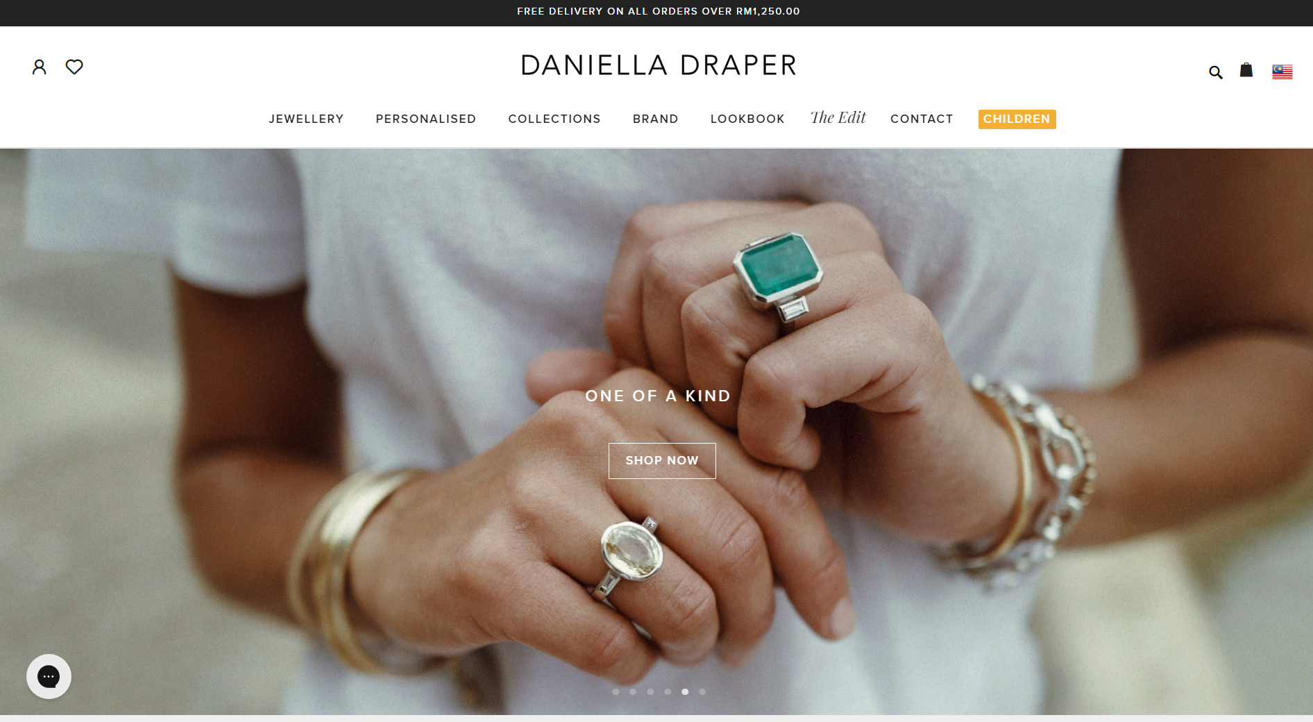 Daniella Draper Jewelry Website Example