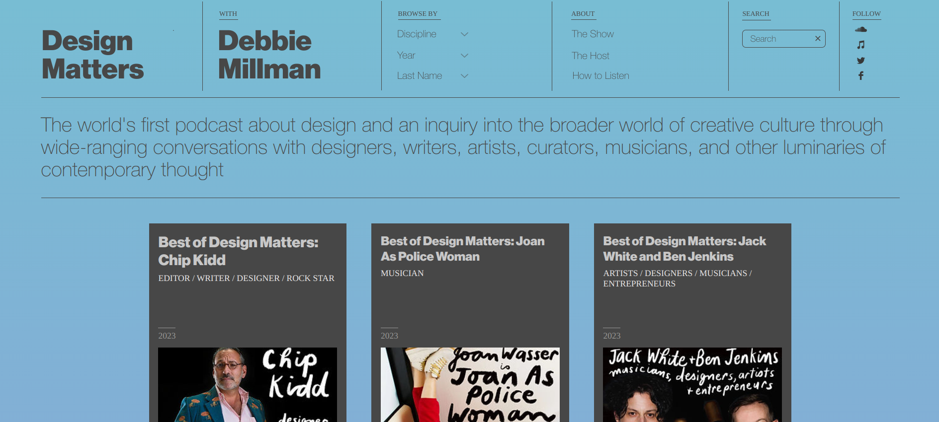 Design Matters Podcast Website Example