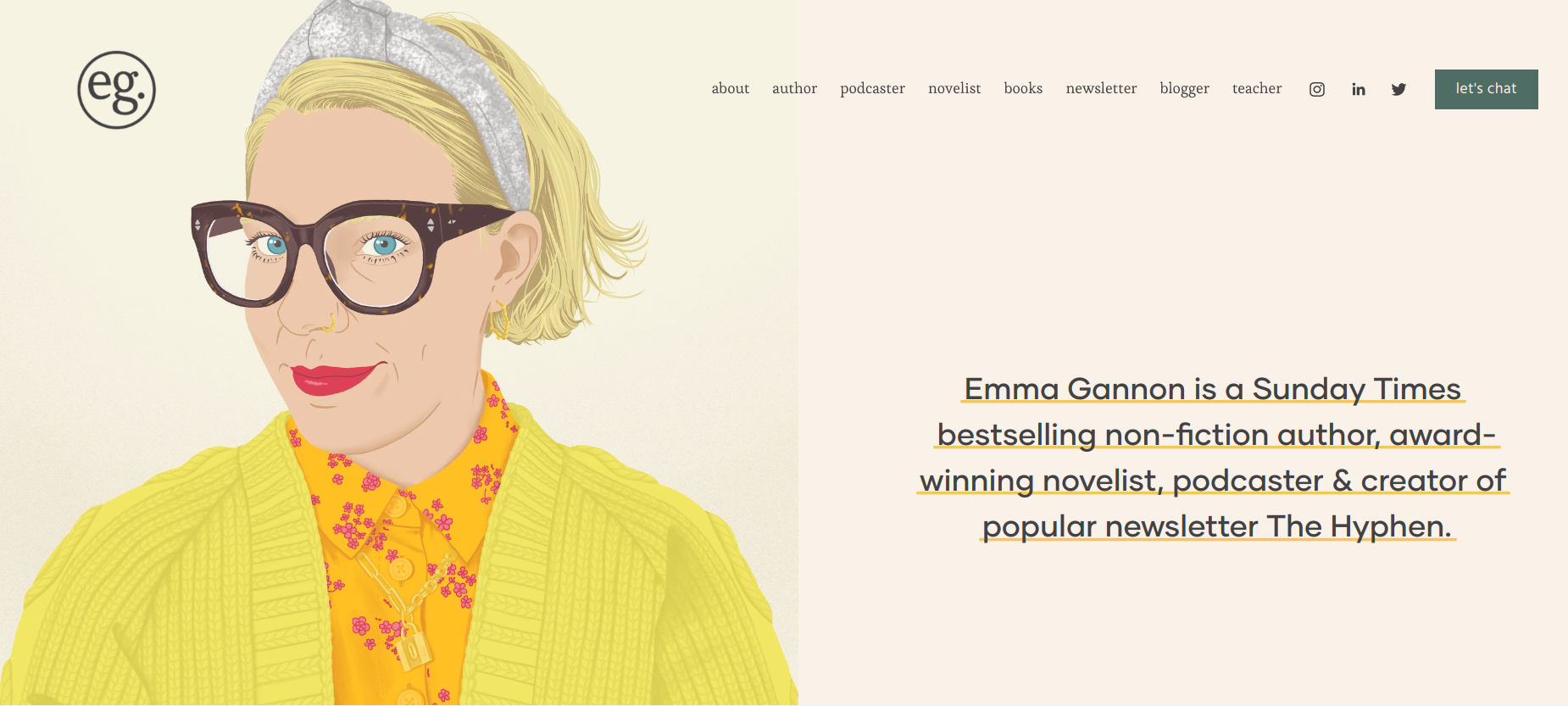 Emma Gannon Podcast Website Example