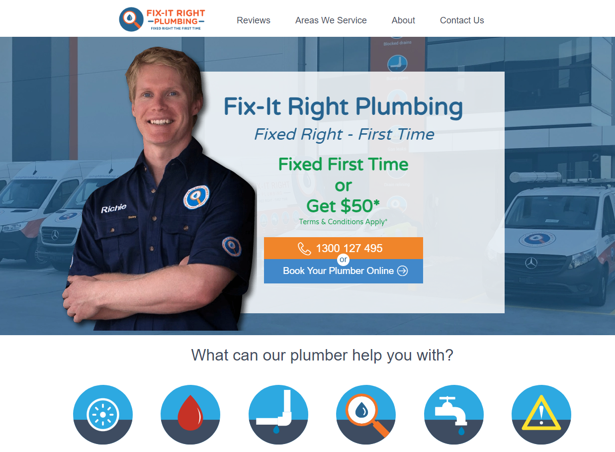 Fix-It Right Plumbing Website Example