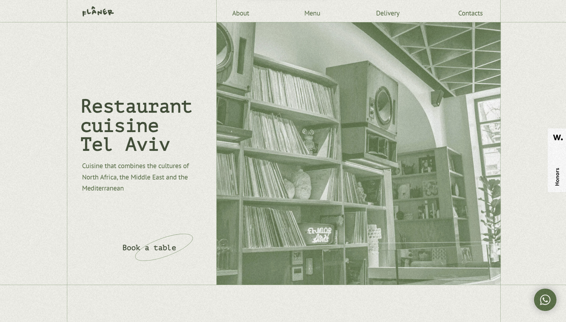 Flaner Restaurant Website Example