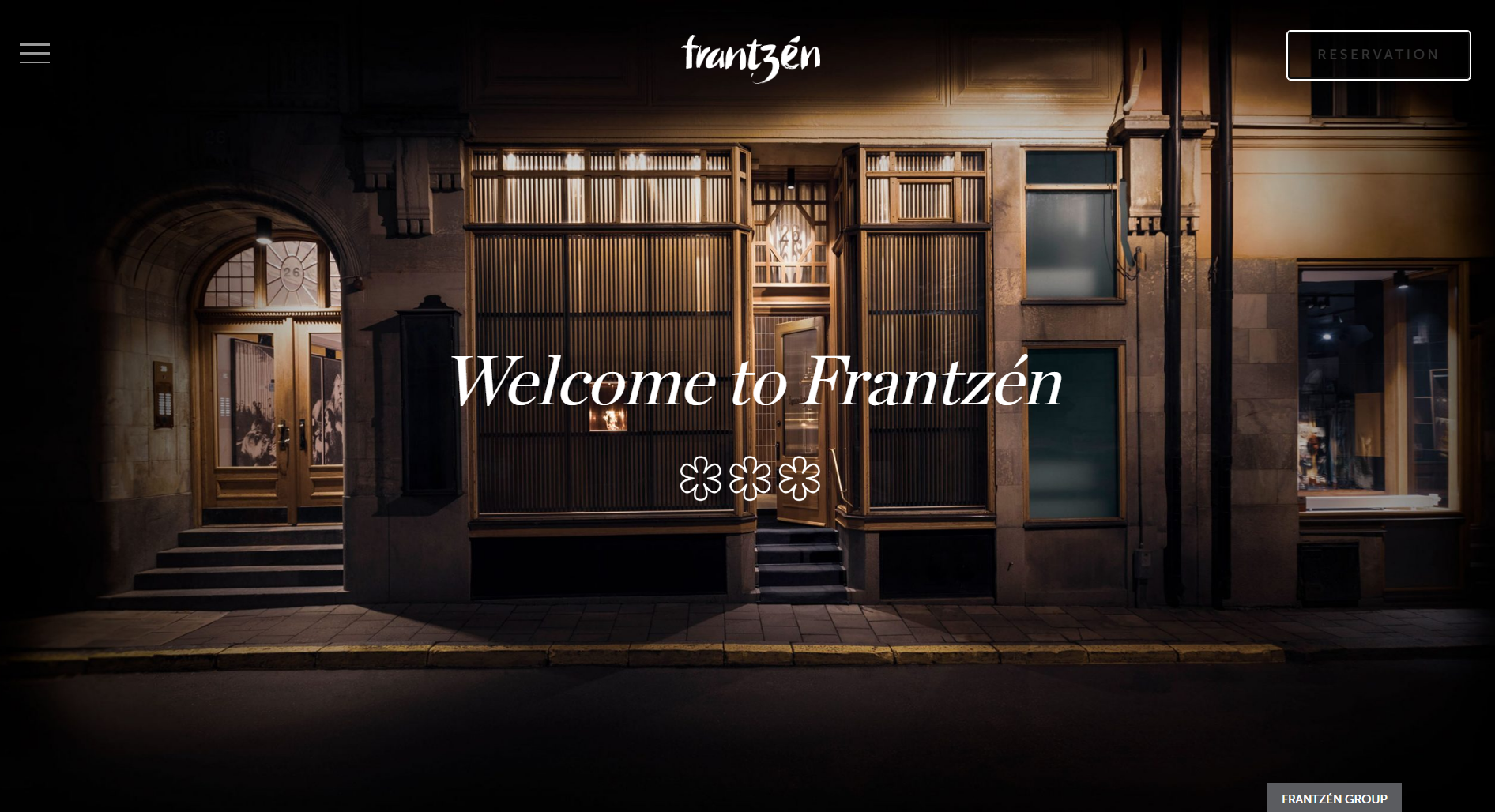 Frantzen Restaurant Website Example