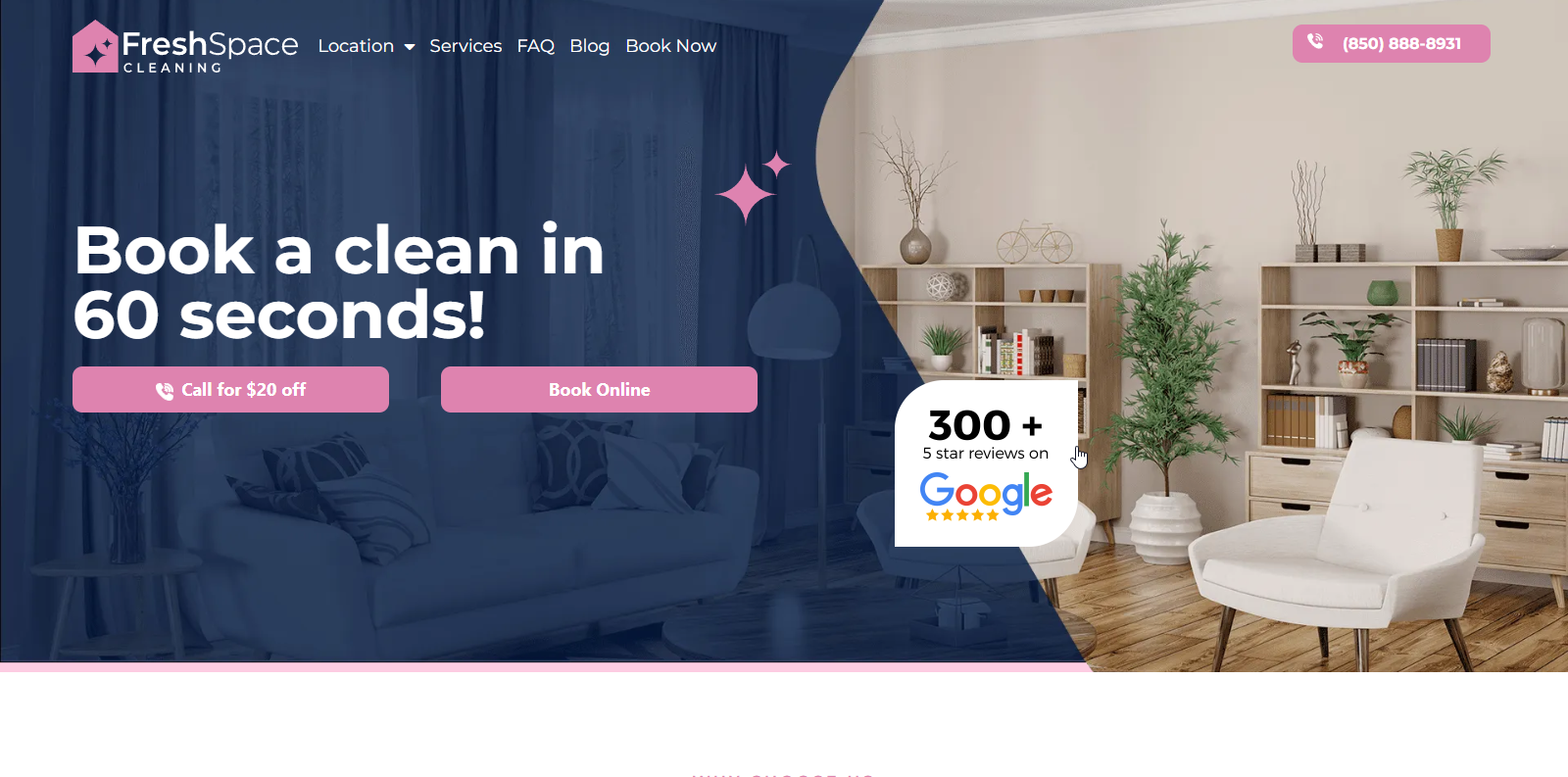 FreshSpace Cleaning Service Website Example