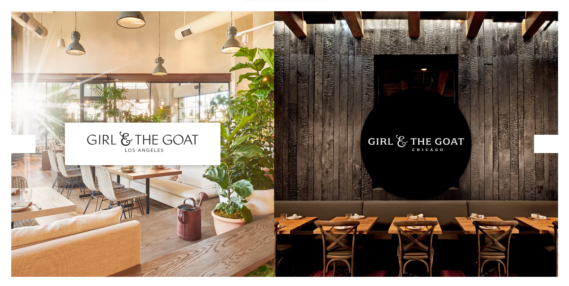 Girl and the Goat Restaurant Website Example