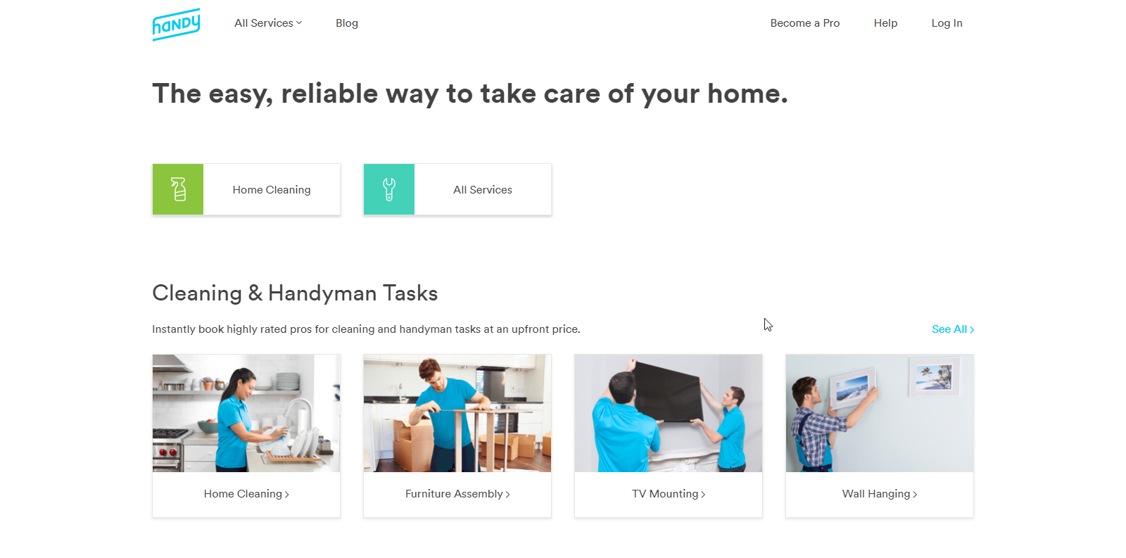 Handy Cleaning Service Website Example