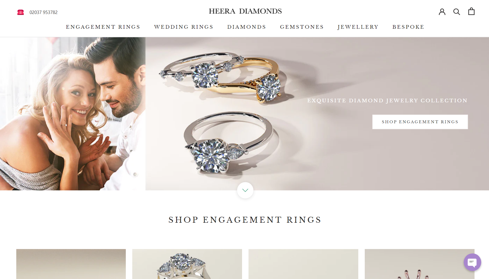 Heera Diamonds Jewelry Website Example