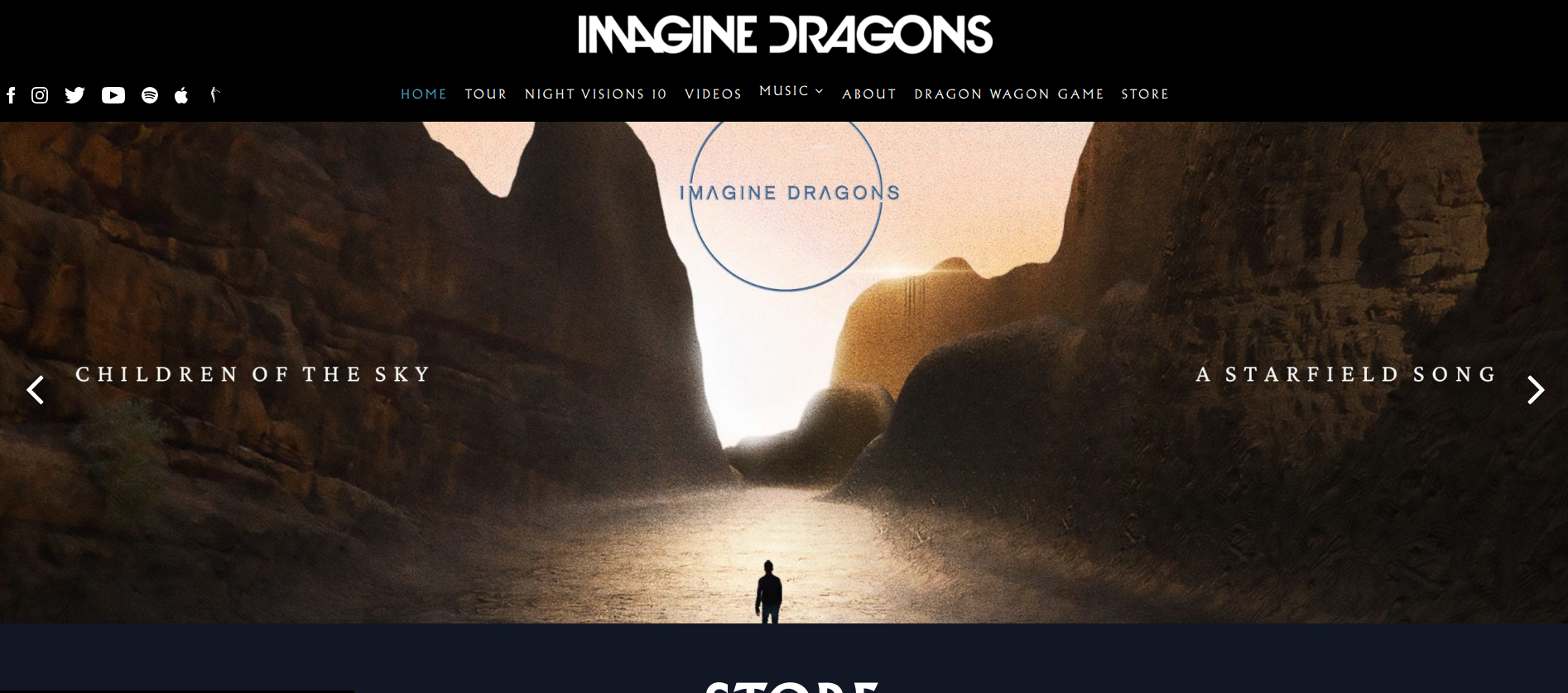 Imagine Dragons Musician Website Examples