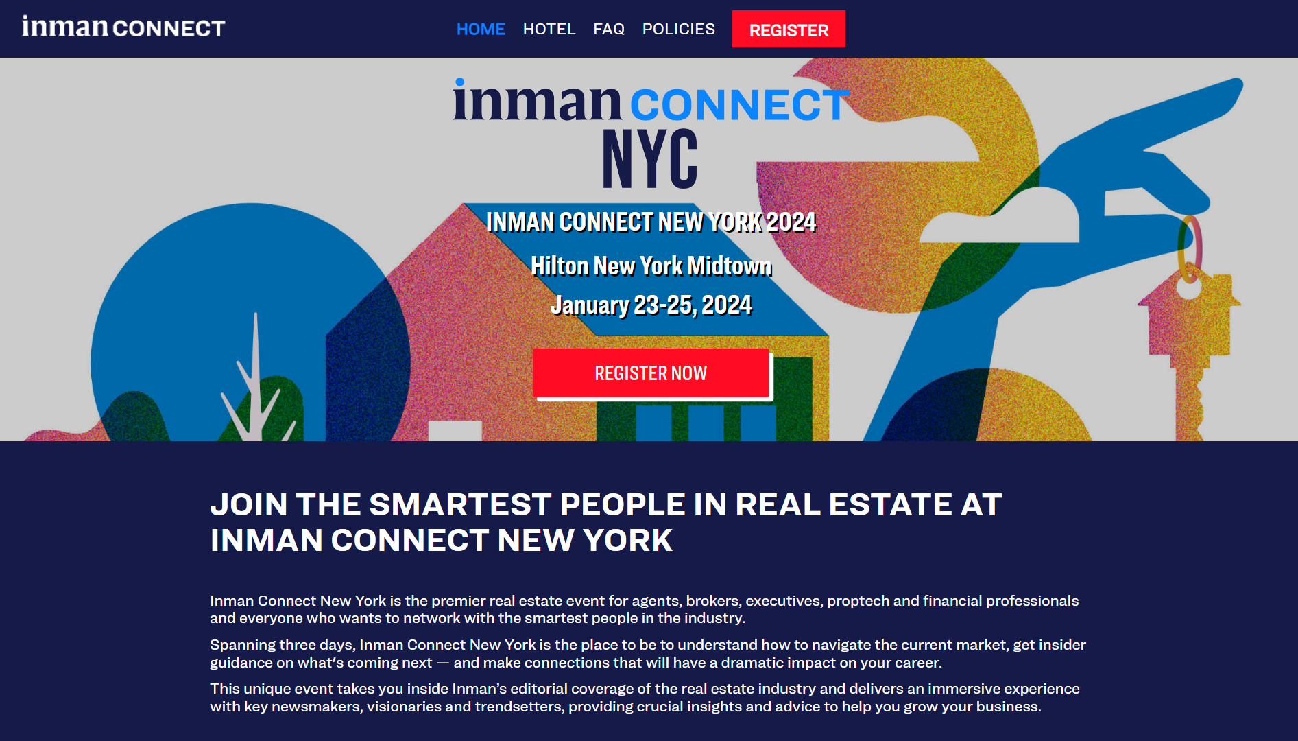 Inman Connect New York Event Website Example