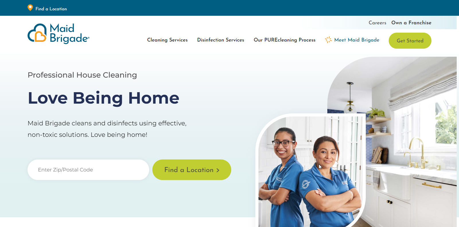 Maid Brigade Cleaning Service Website Example