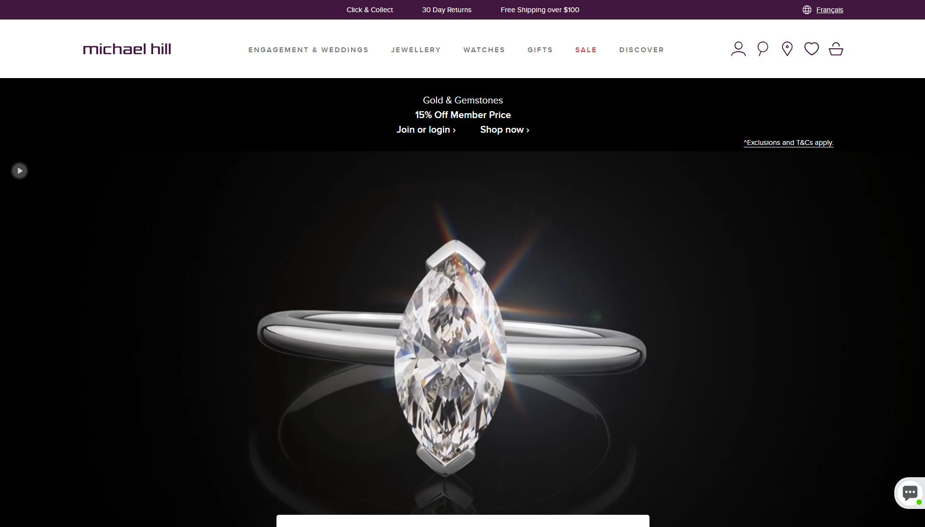 Michael Hill Jewelry Website Example