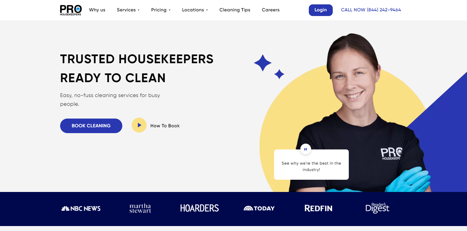 Pro Housekeepers Cleaning Service Website Example