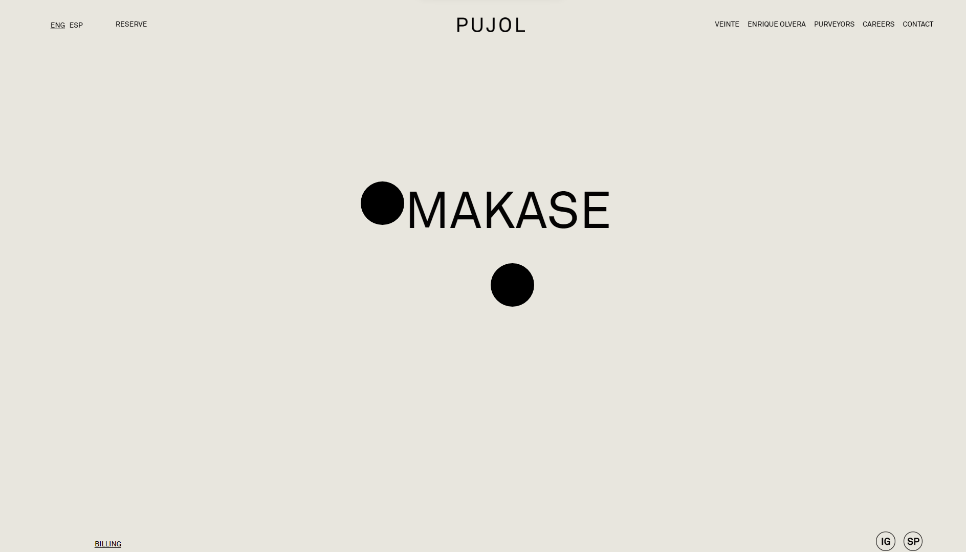 Pujol Restaurant Website Example