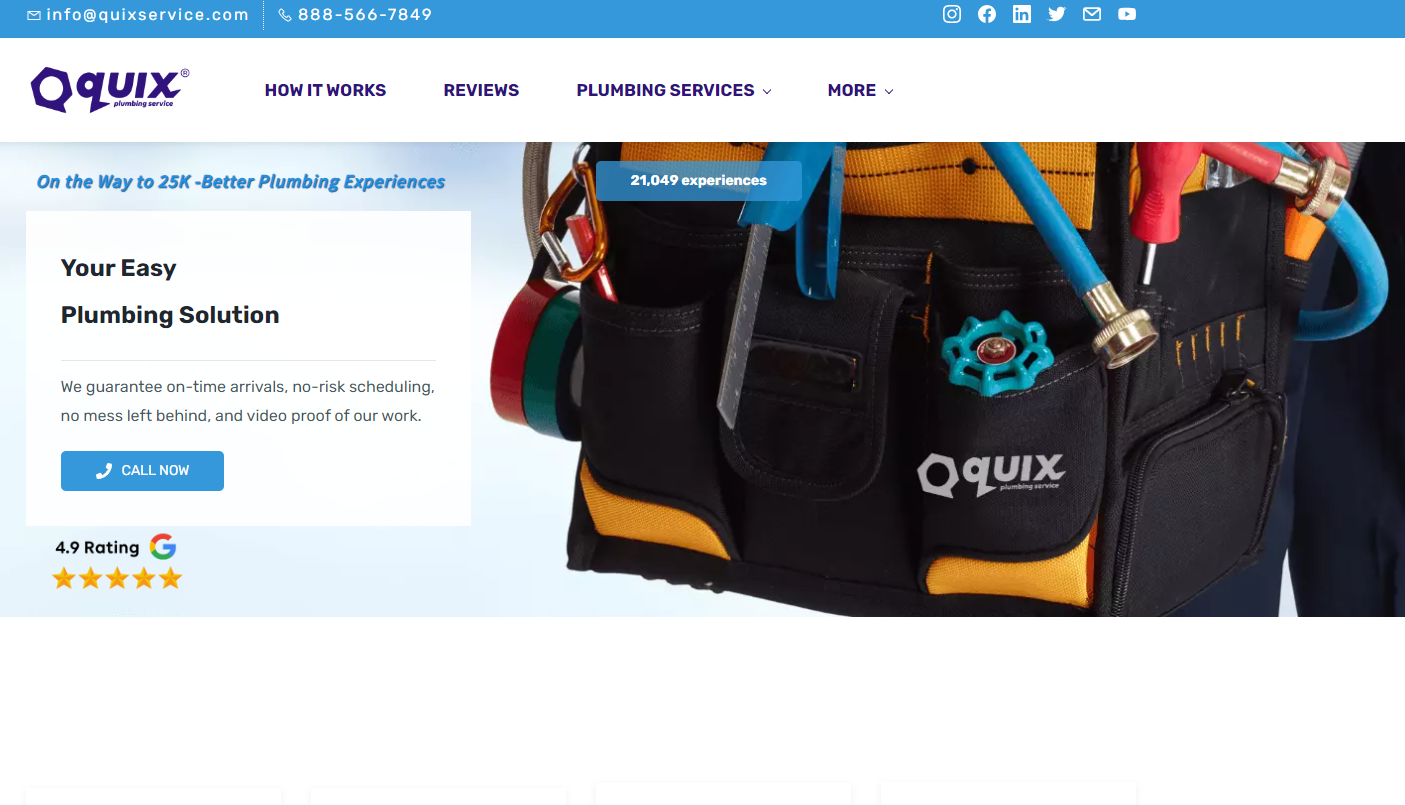 Quix Service Plumbing Website Example