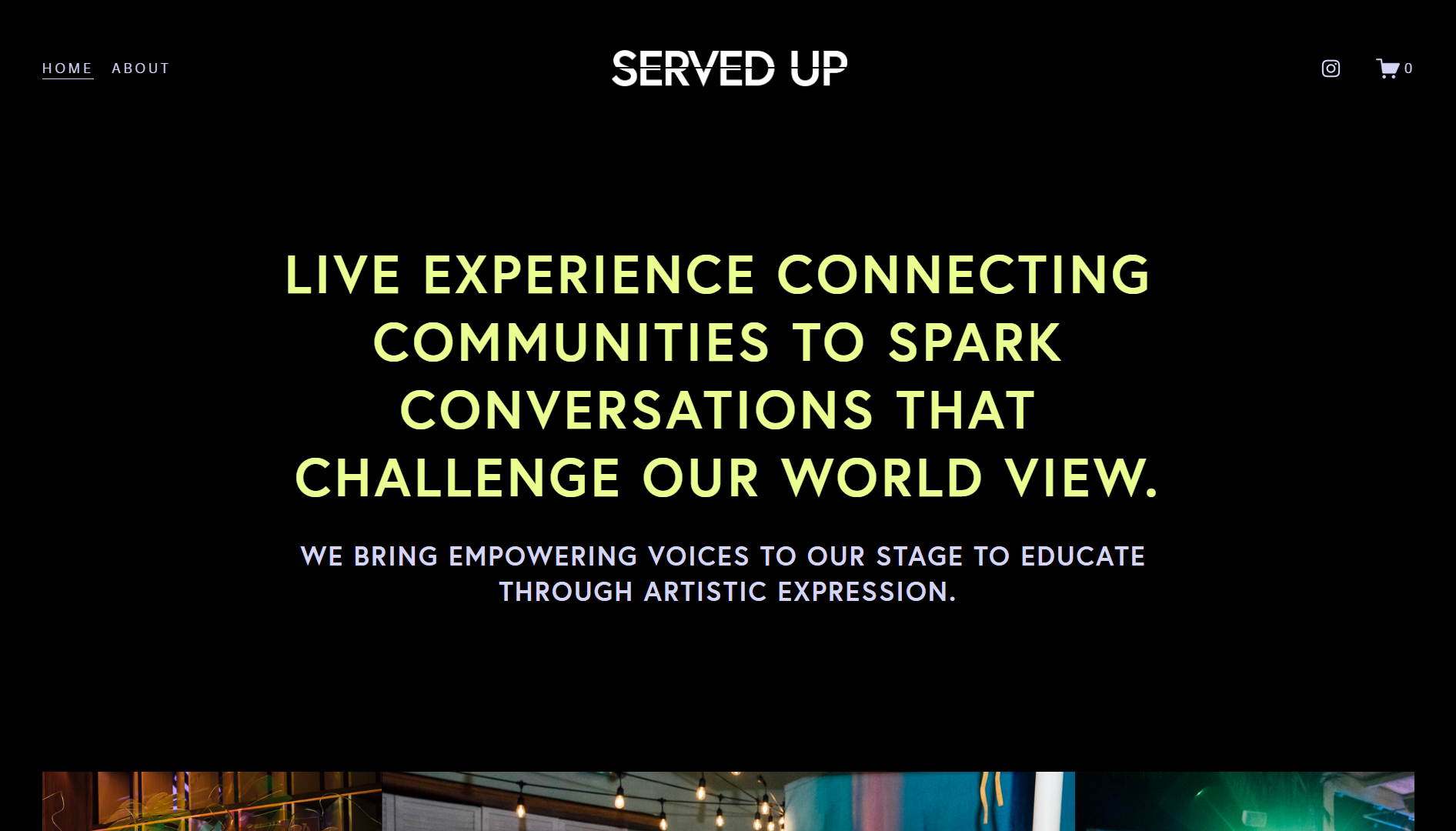 Served Up Event Website Example