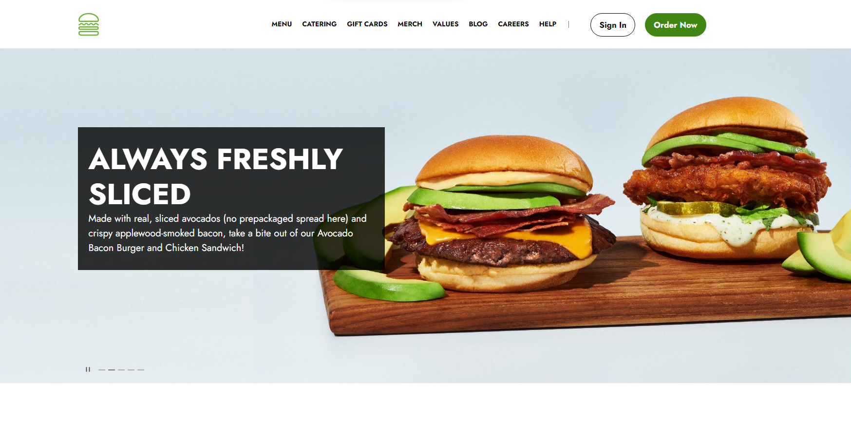 Shake Shack Restaurant Website Example