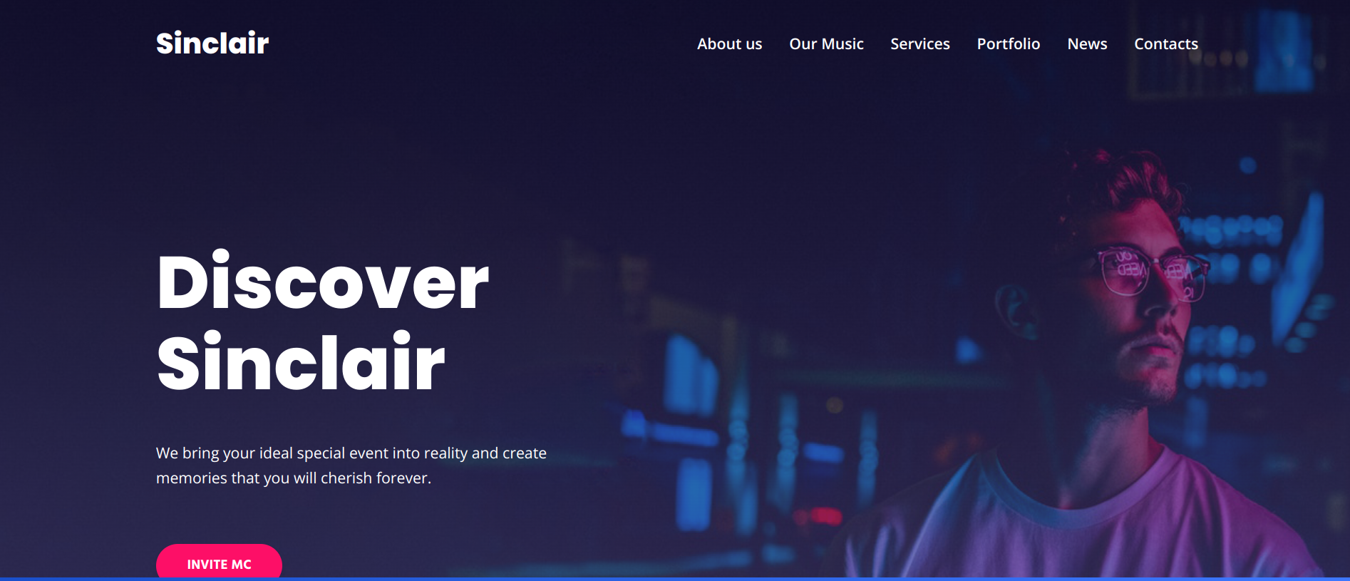 Sinclair Musician Website Examples