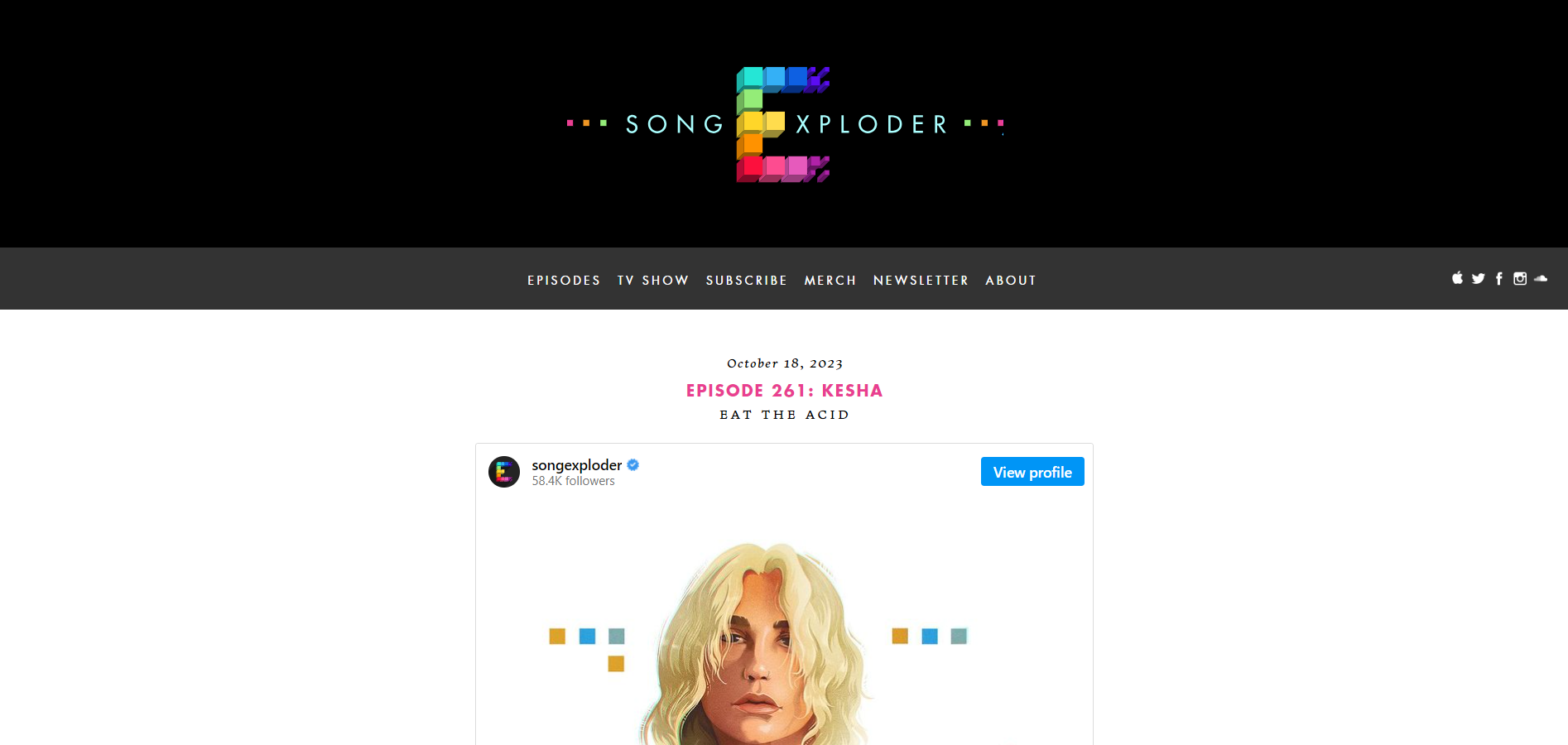 Song Exploder Podcast Website Example