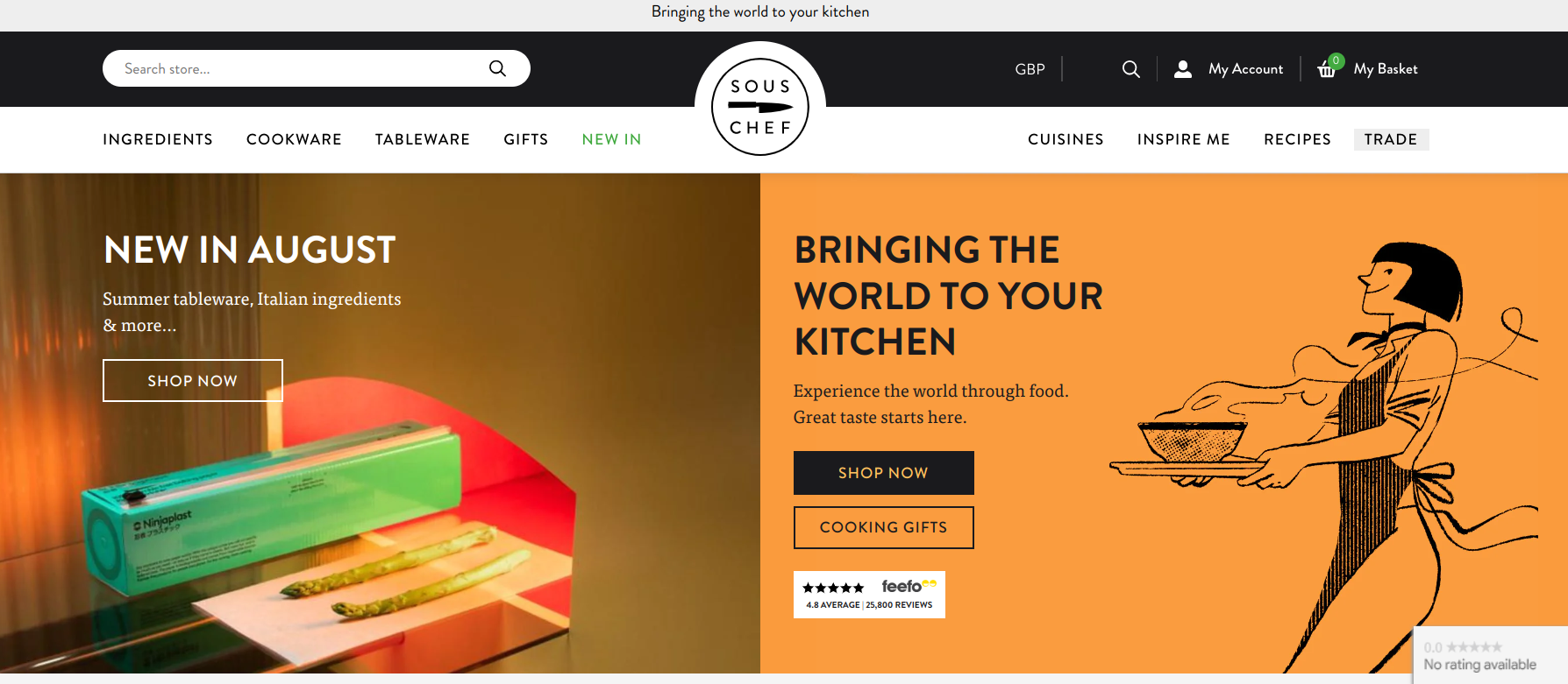 Sous Chef Cooking Shop Food Website Example