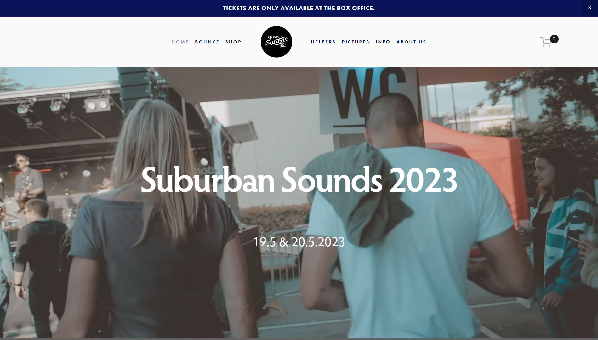 Suburban Sounds Event Website Example