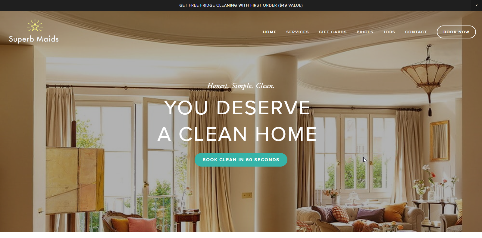 Superb Maids Cleaning Service Website Example