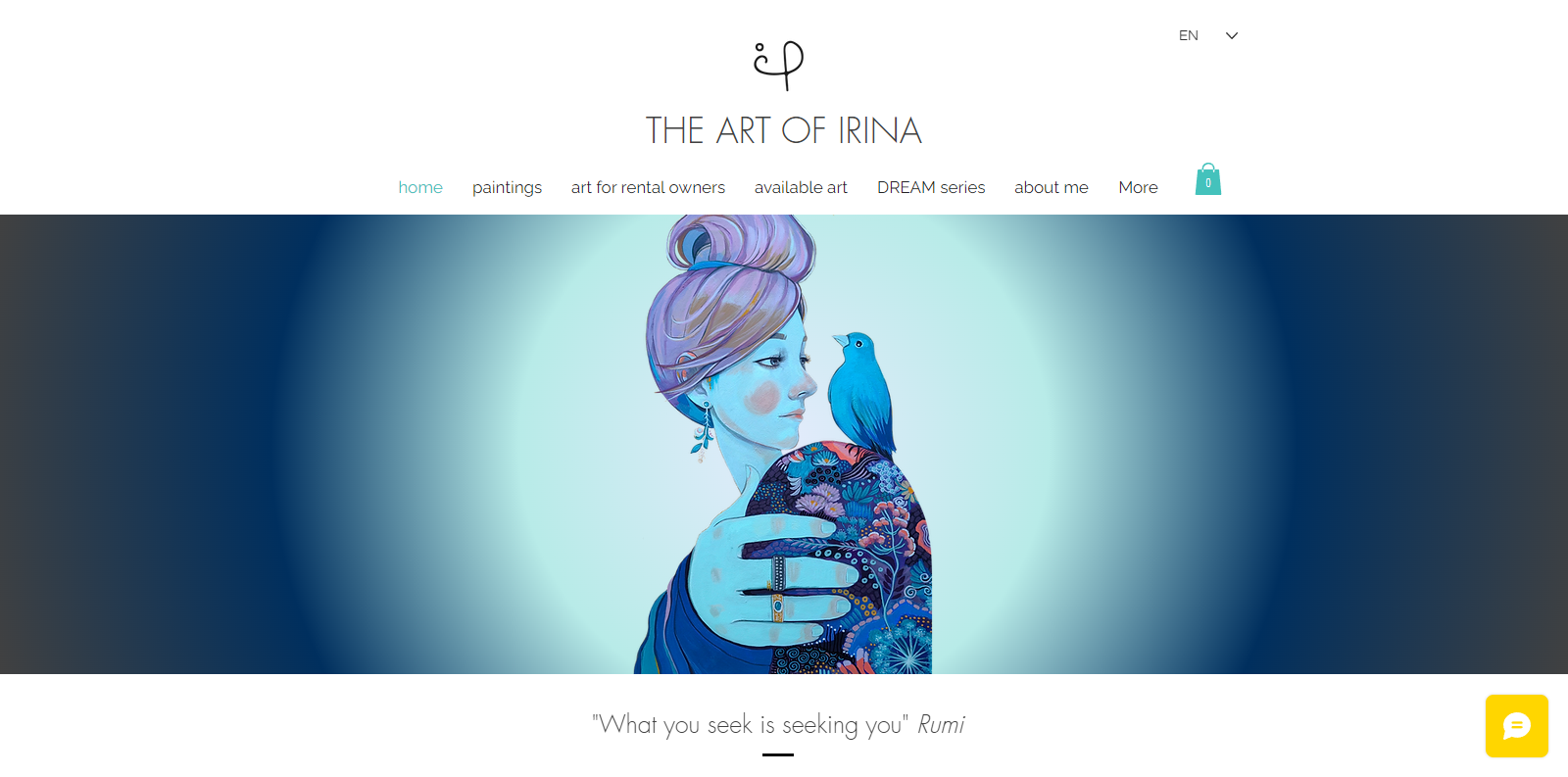 The Art of Irina Artist Website Example