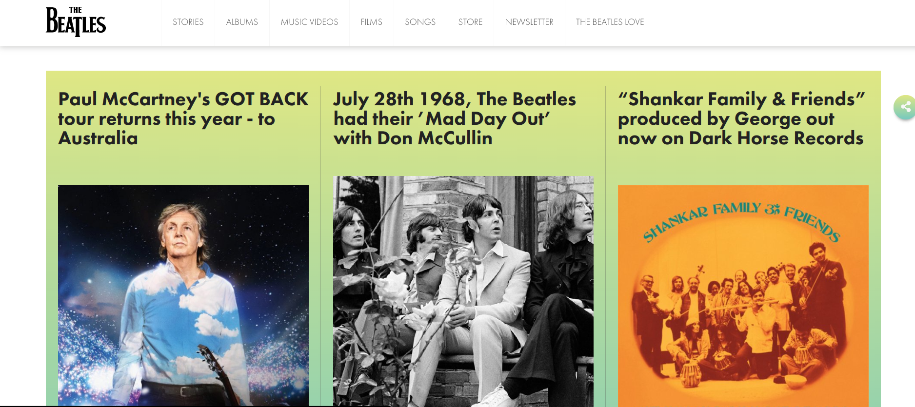 The Beatles Musician Website Examples