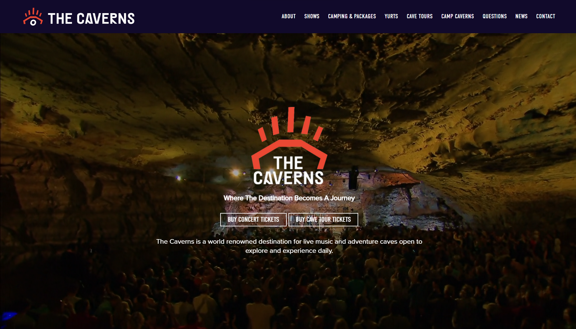 The Caverns Event Website Example