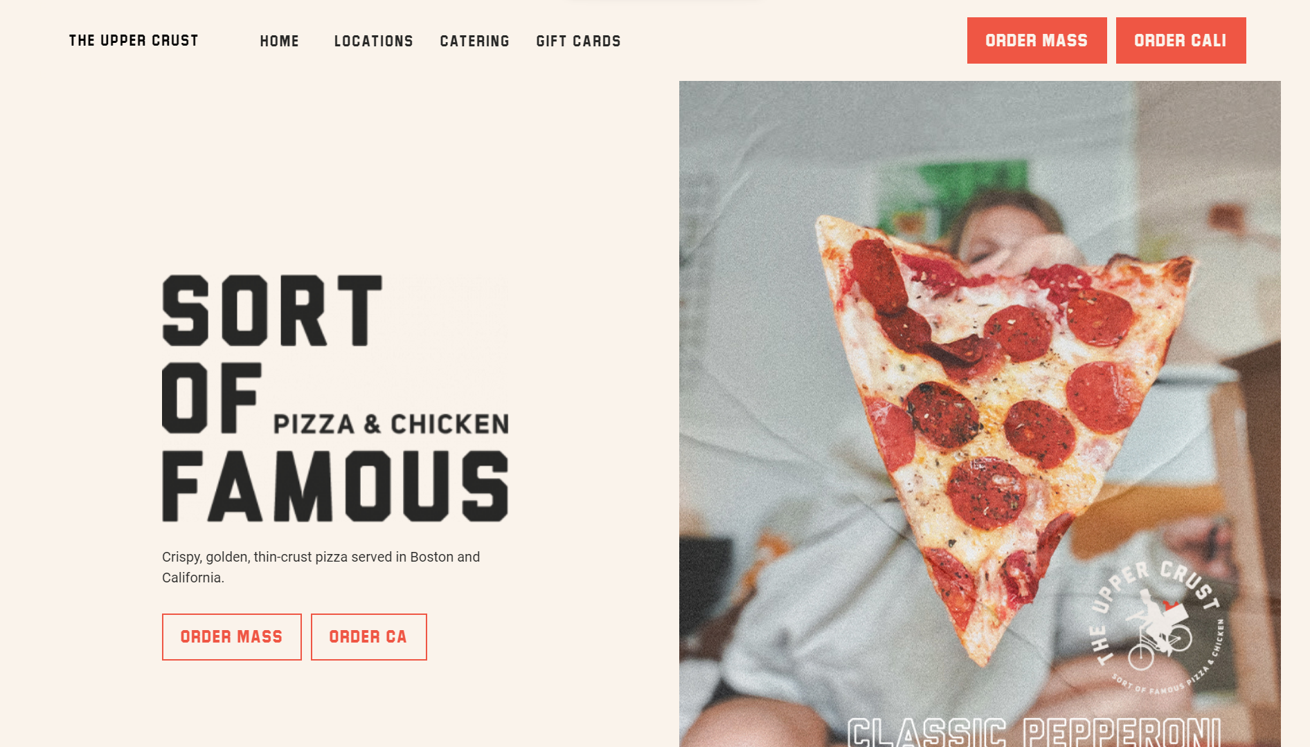 The Upper Crust Pizzeria Website Example