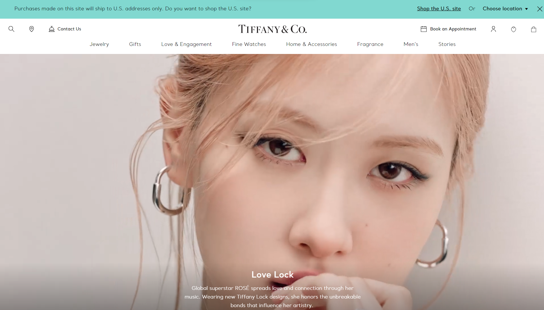 Tiffany & Co Jewelry Website Example